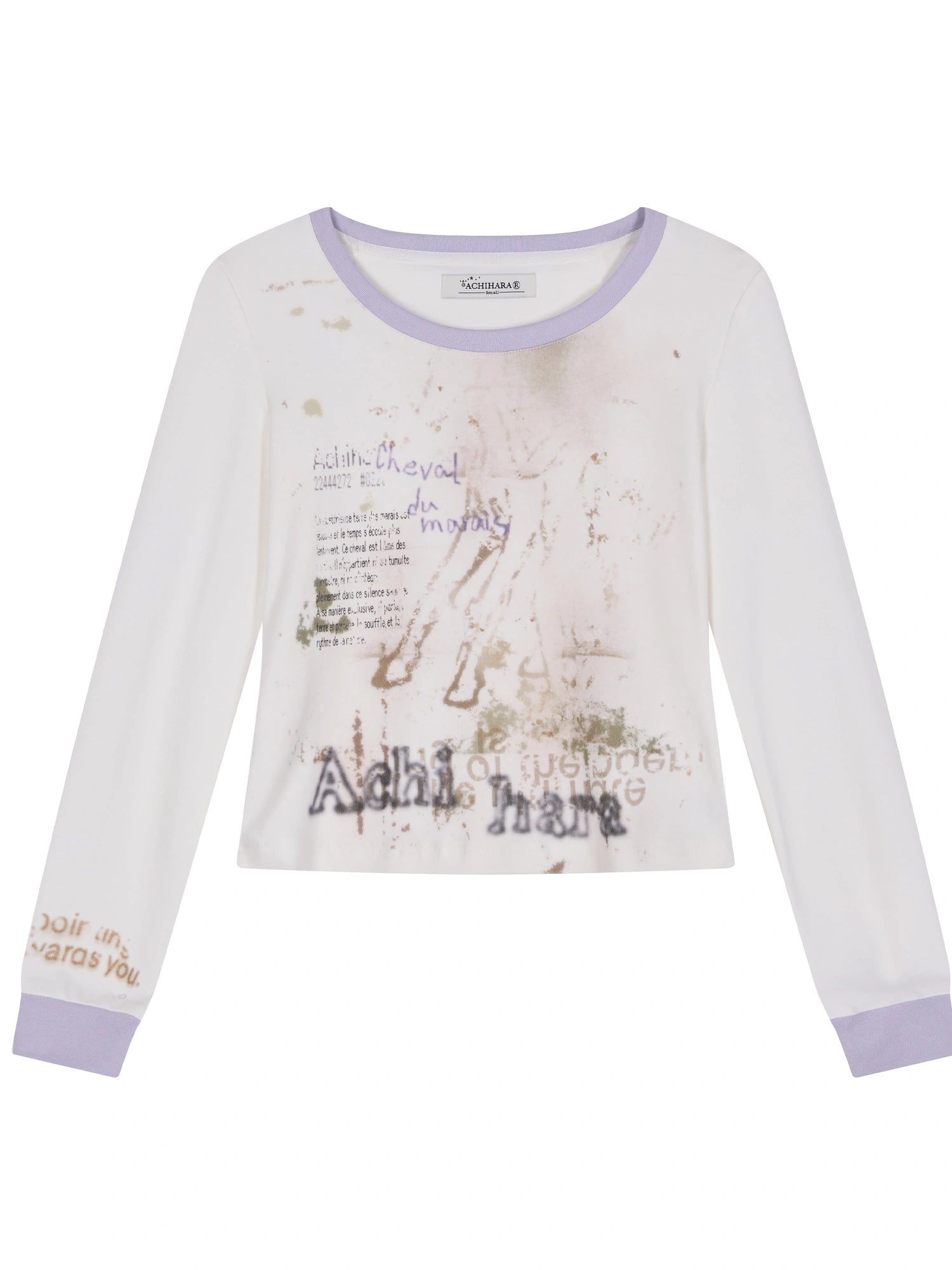 Swamp Mist Horse Tee V Neck T Shirt Long Sleeve