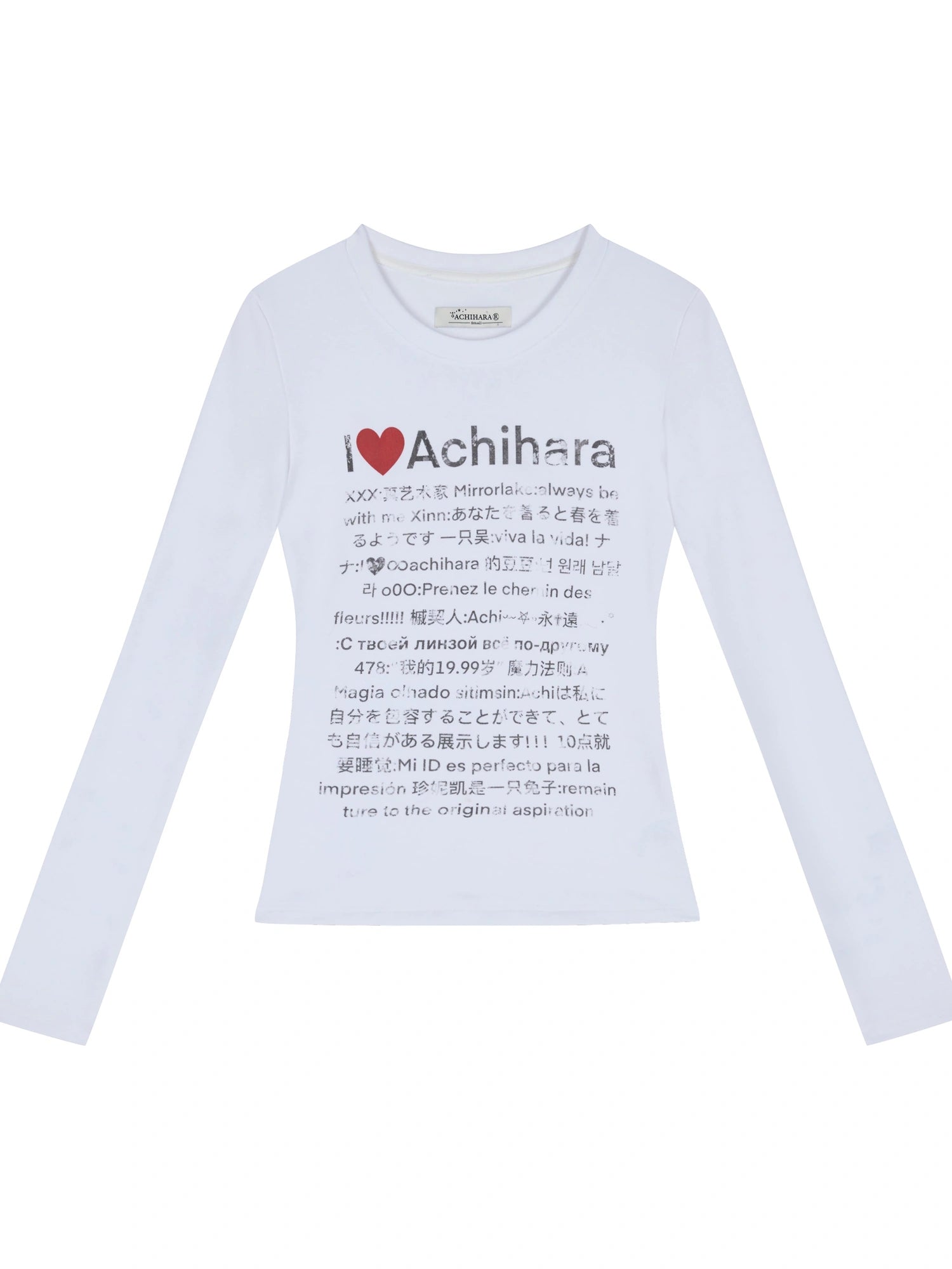 Spring Idiom Print Long Sleeve Tee