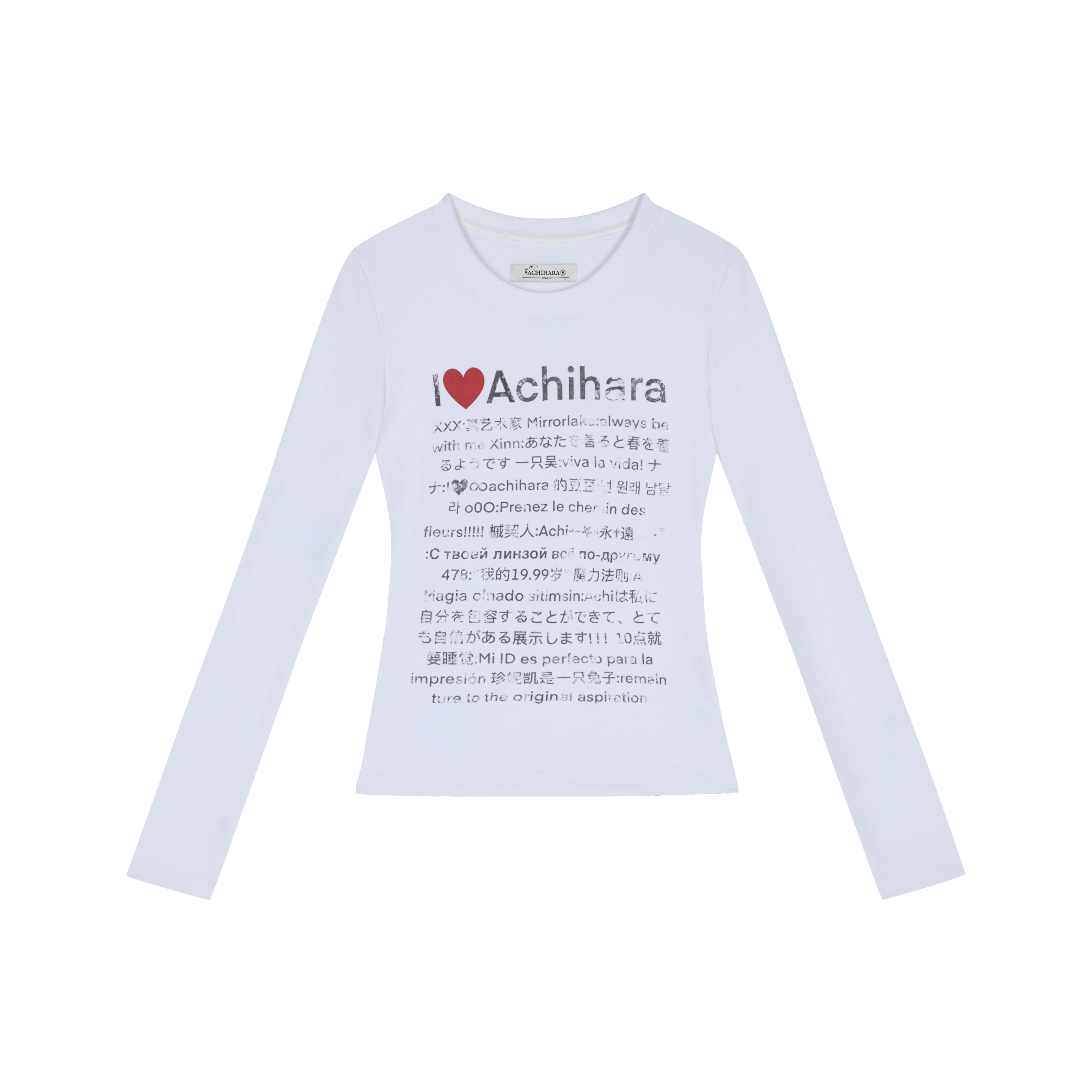 Achihara Spring Idiom Print Long Sleeve Tee