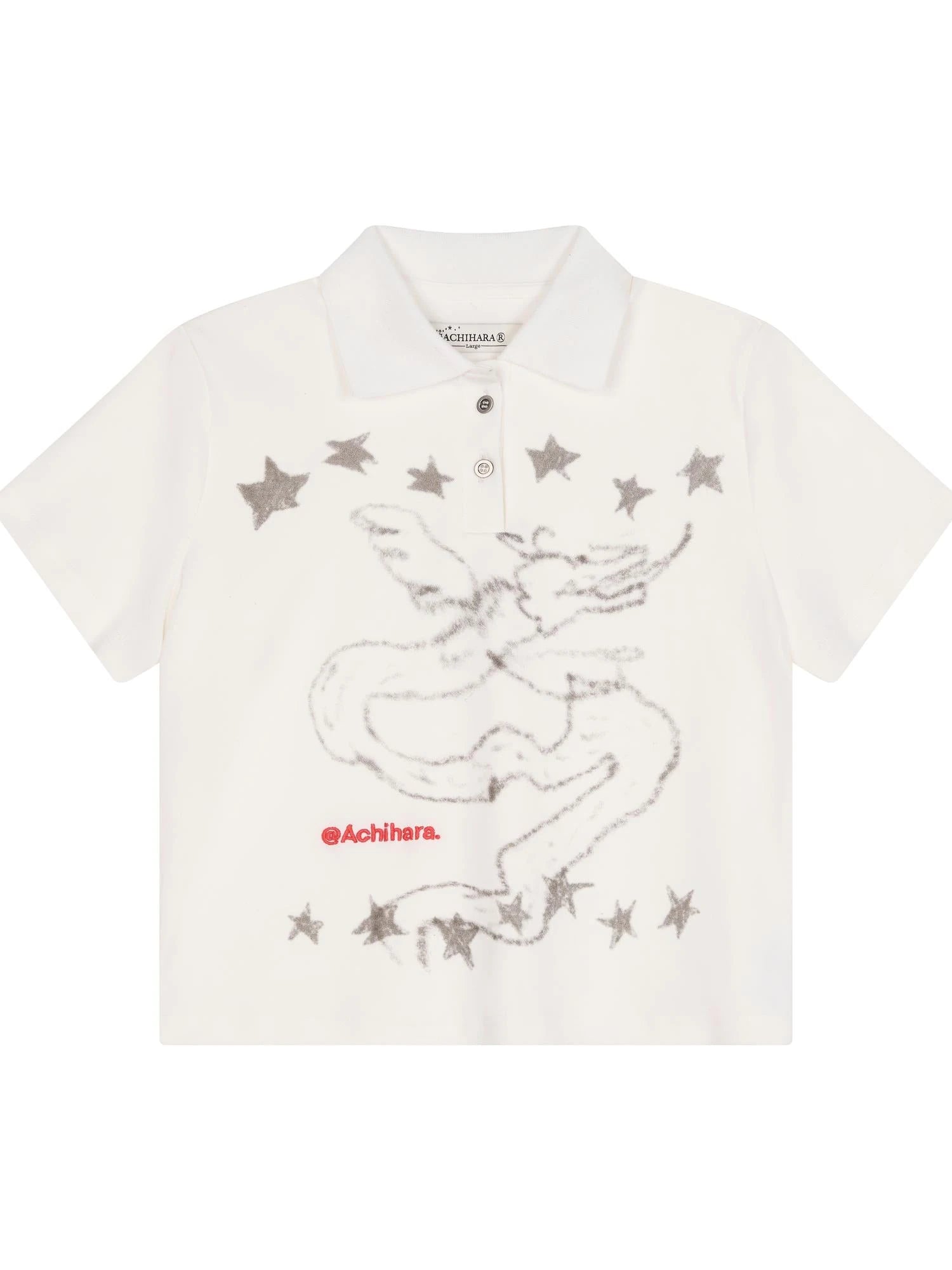 Digital Dragon Polo Tee V-neck T-shirt Long-Sleeve