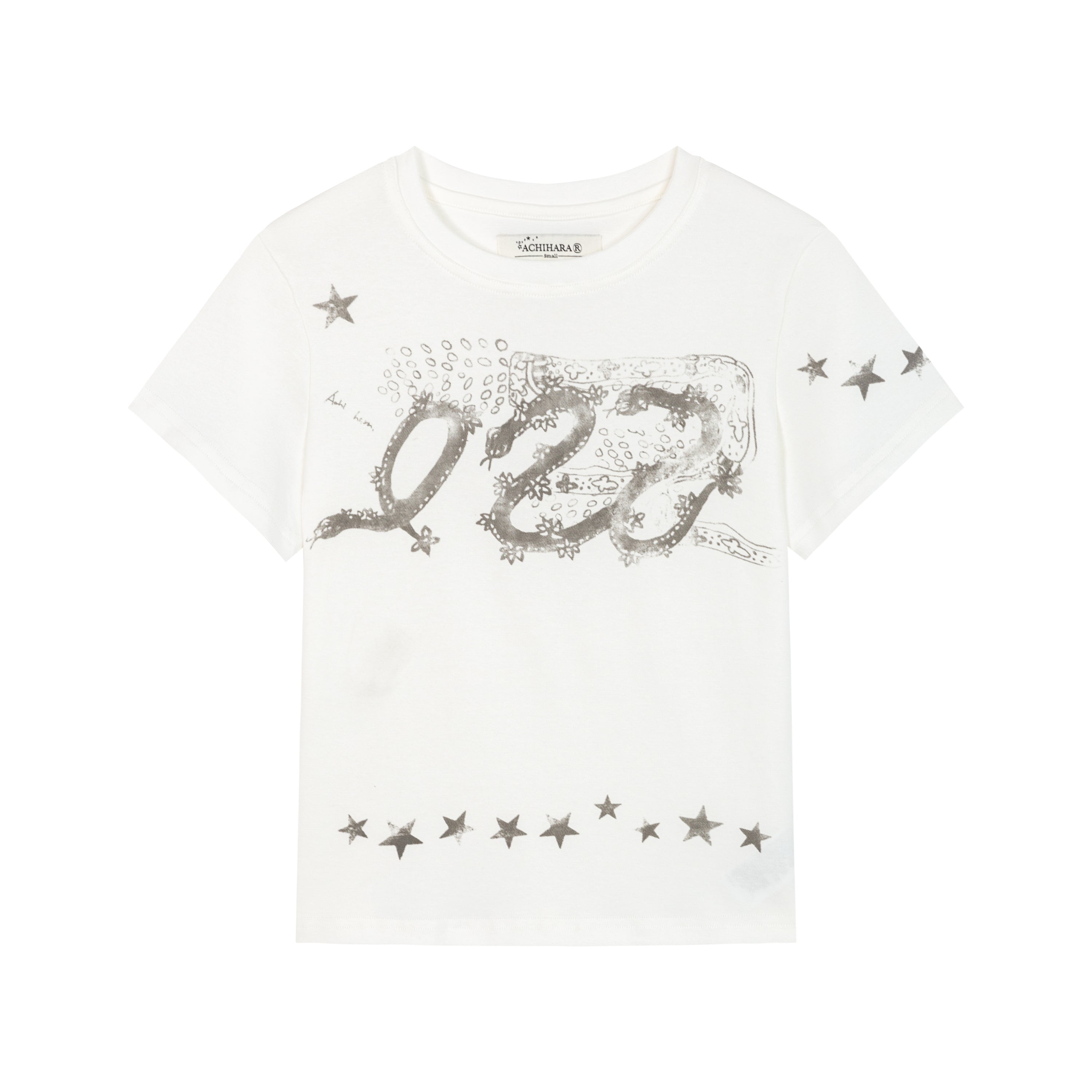 Update Achihara Gray Print Short Sleeve T-Shirt Unisex