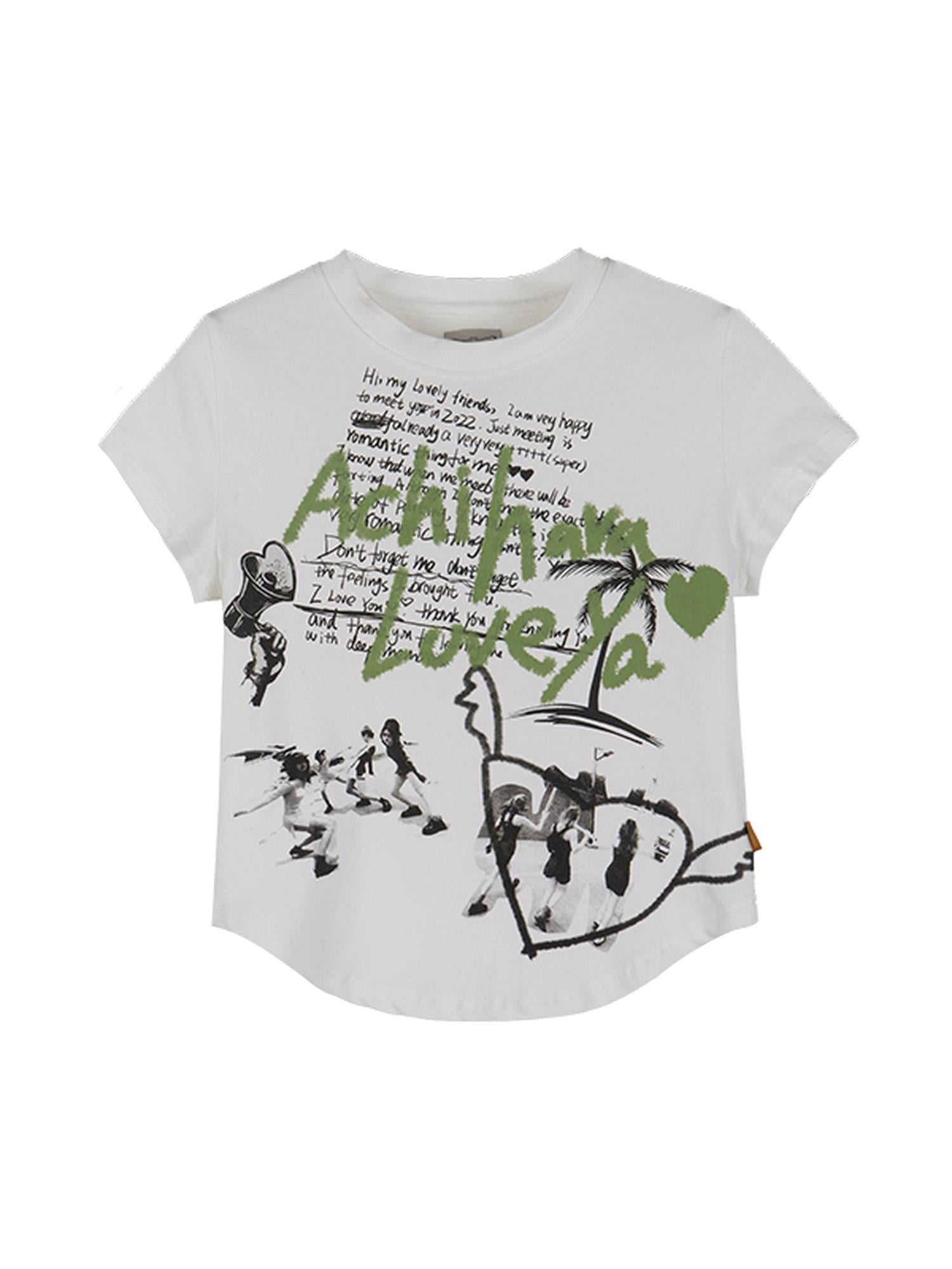 Achihara Sweet Spice Summer Print Crop Tee