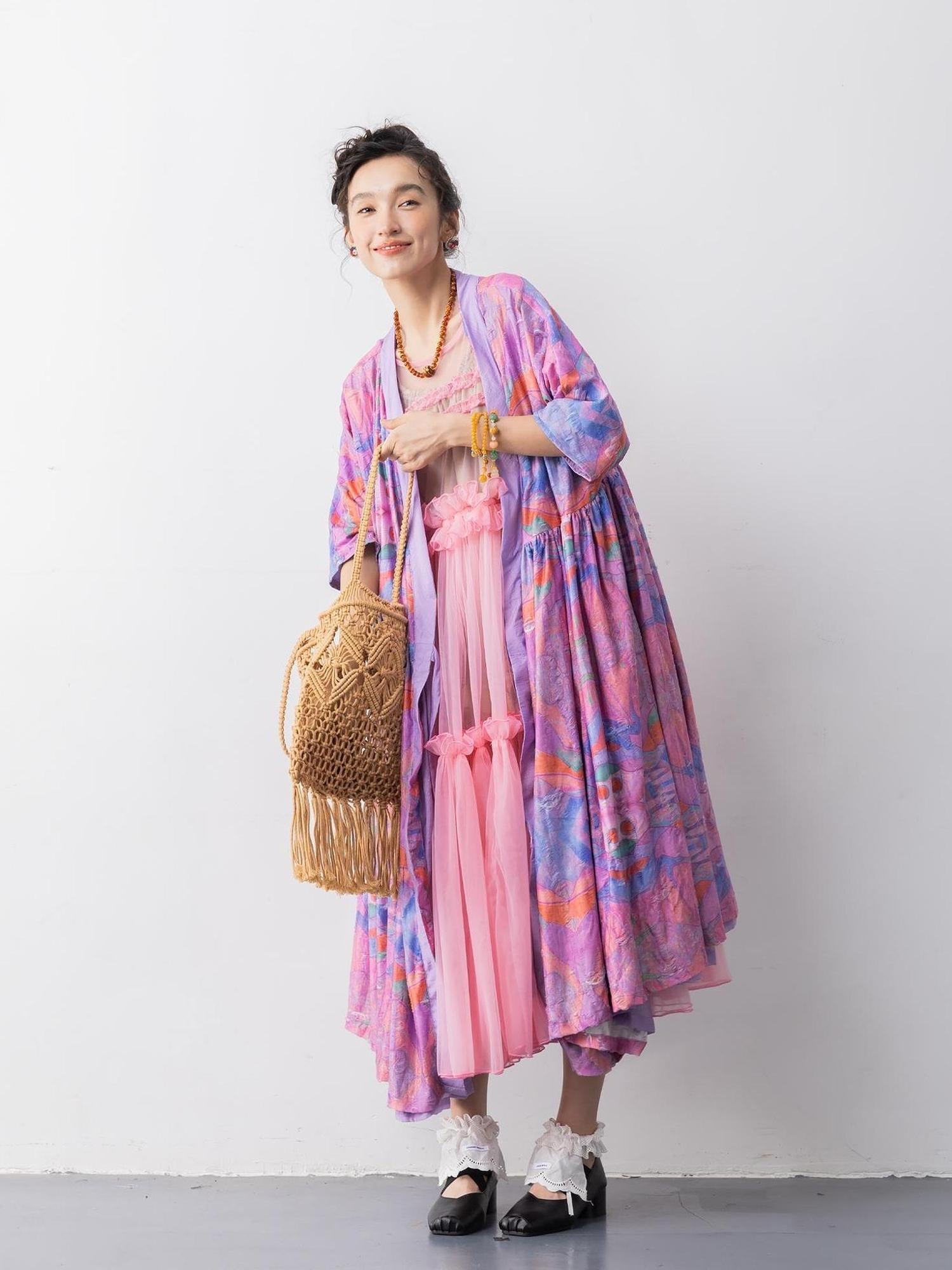 Sweet Mi Wilderness Catcher Reversible Lazy Robe Dress