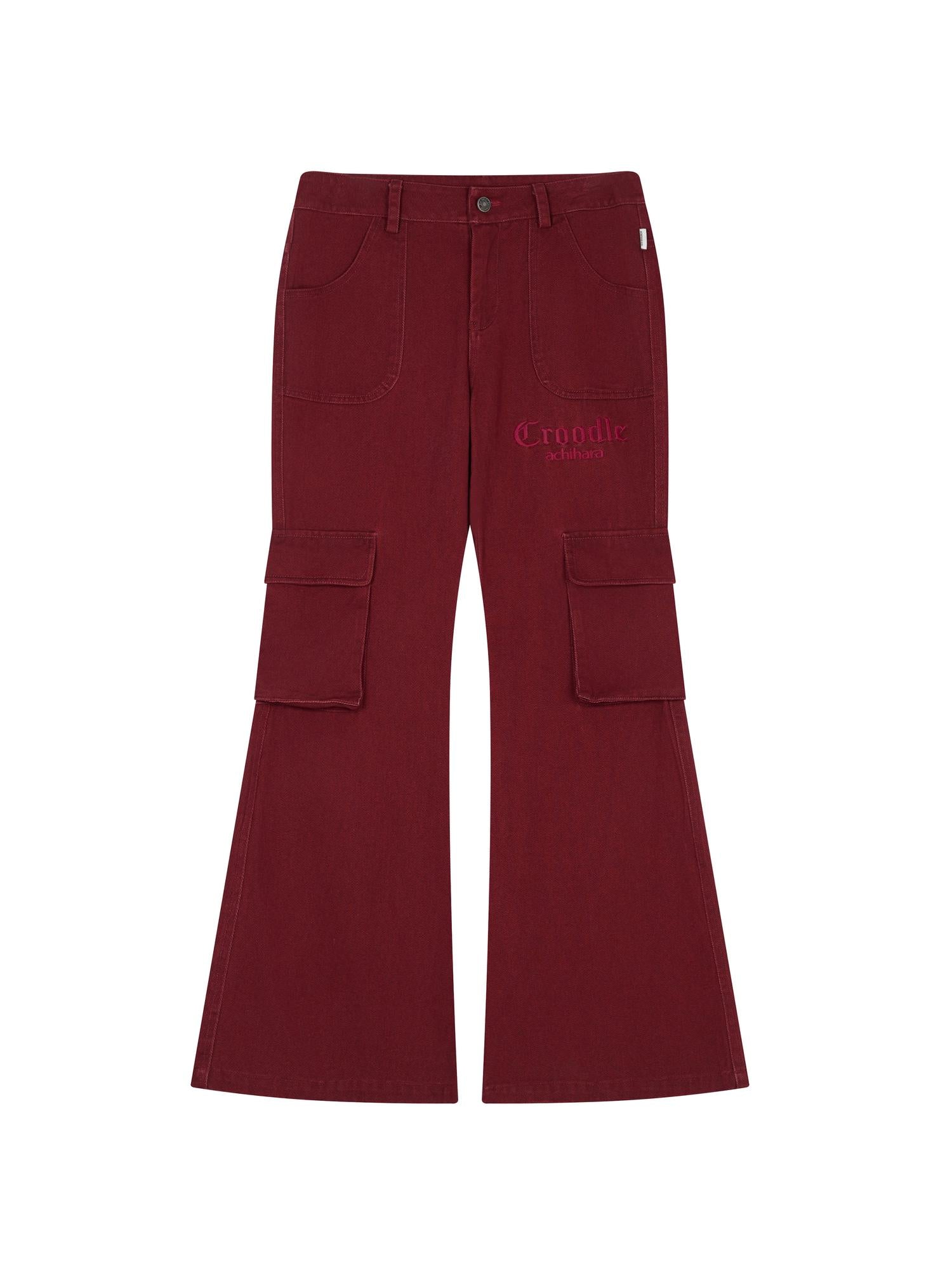 Achihara Gothic Pigeon Low Rise Flare Cargo Pants
