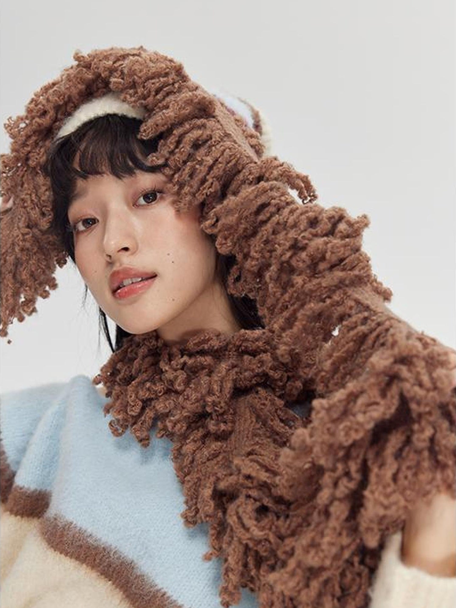 DIDDI MODA Winter Fringe Warmth Knitted Scarf Wrap