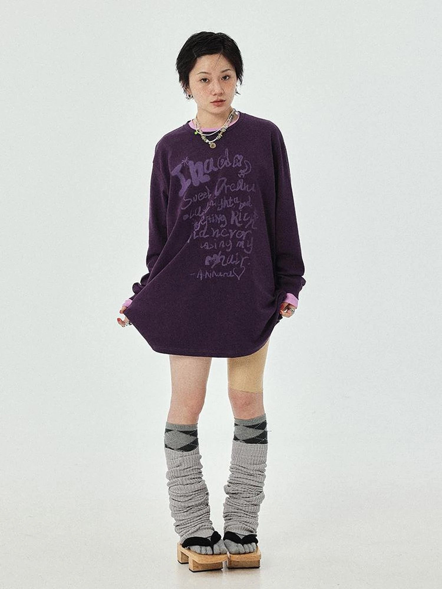Wish Tee Loose Graphic Print Top For Luck And Style