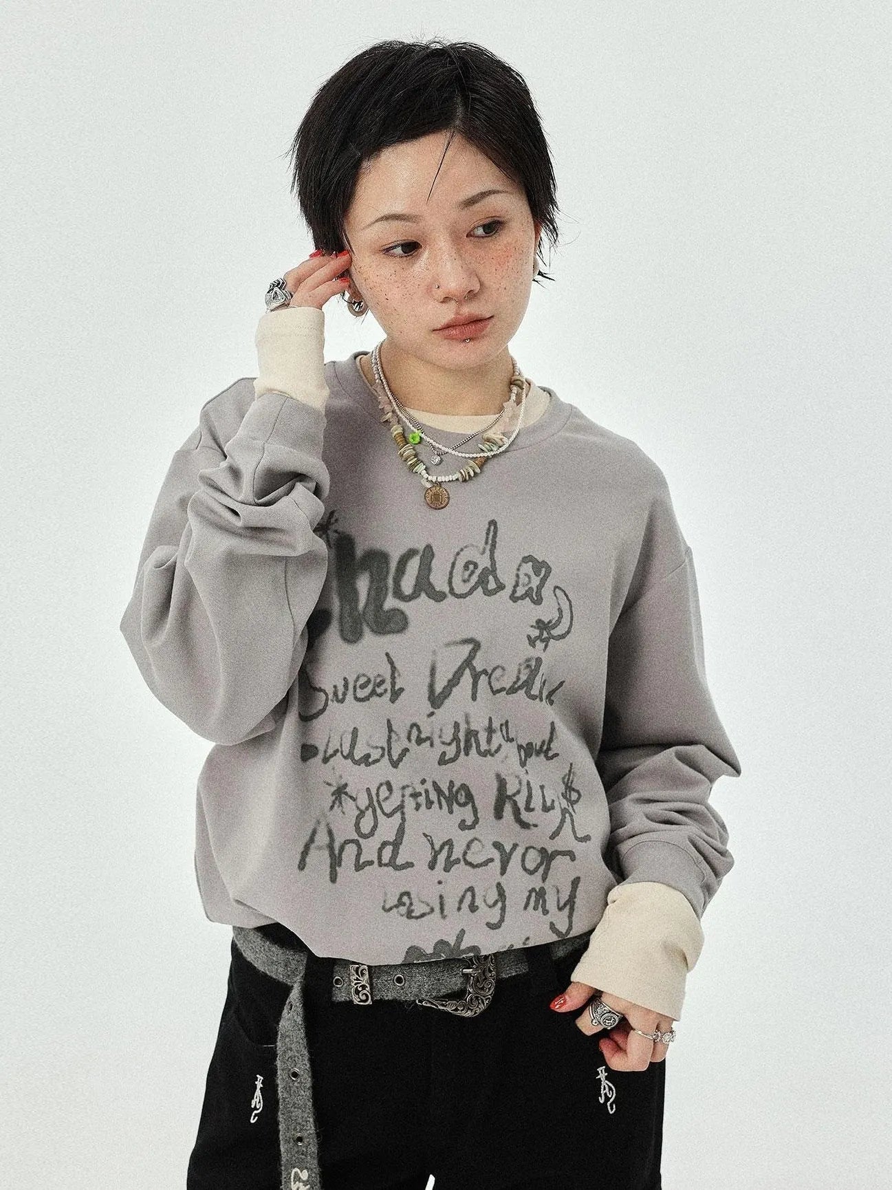 Wish Tee Loose Graphic Print Top For Luck And Style