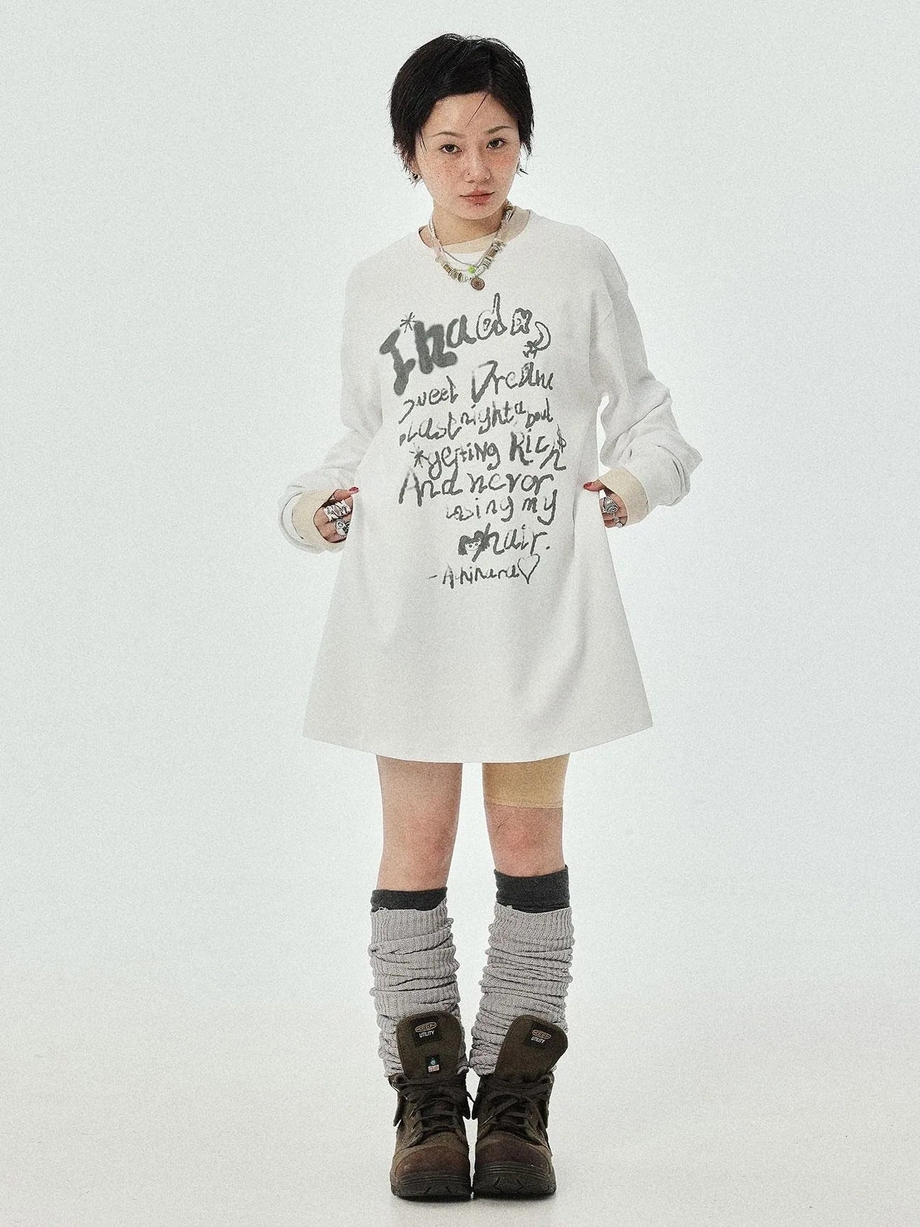 Wish Tee Loose Graphic Print Top For Luck And Style