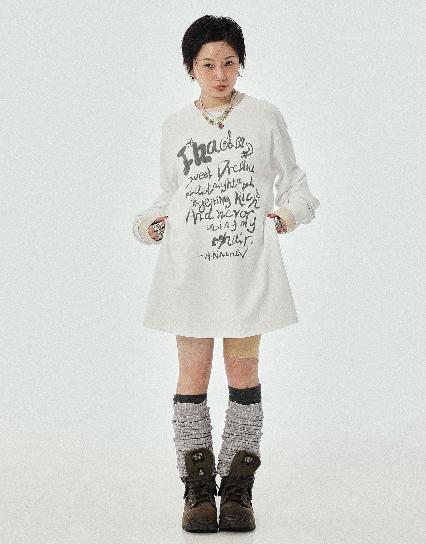 Achihara Wish Tee Loose Graphic Print Top For Luck And Style