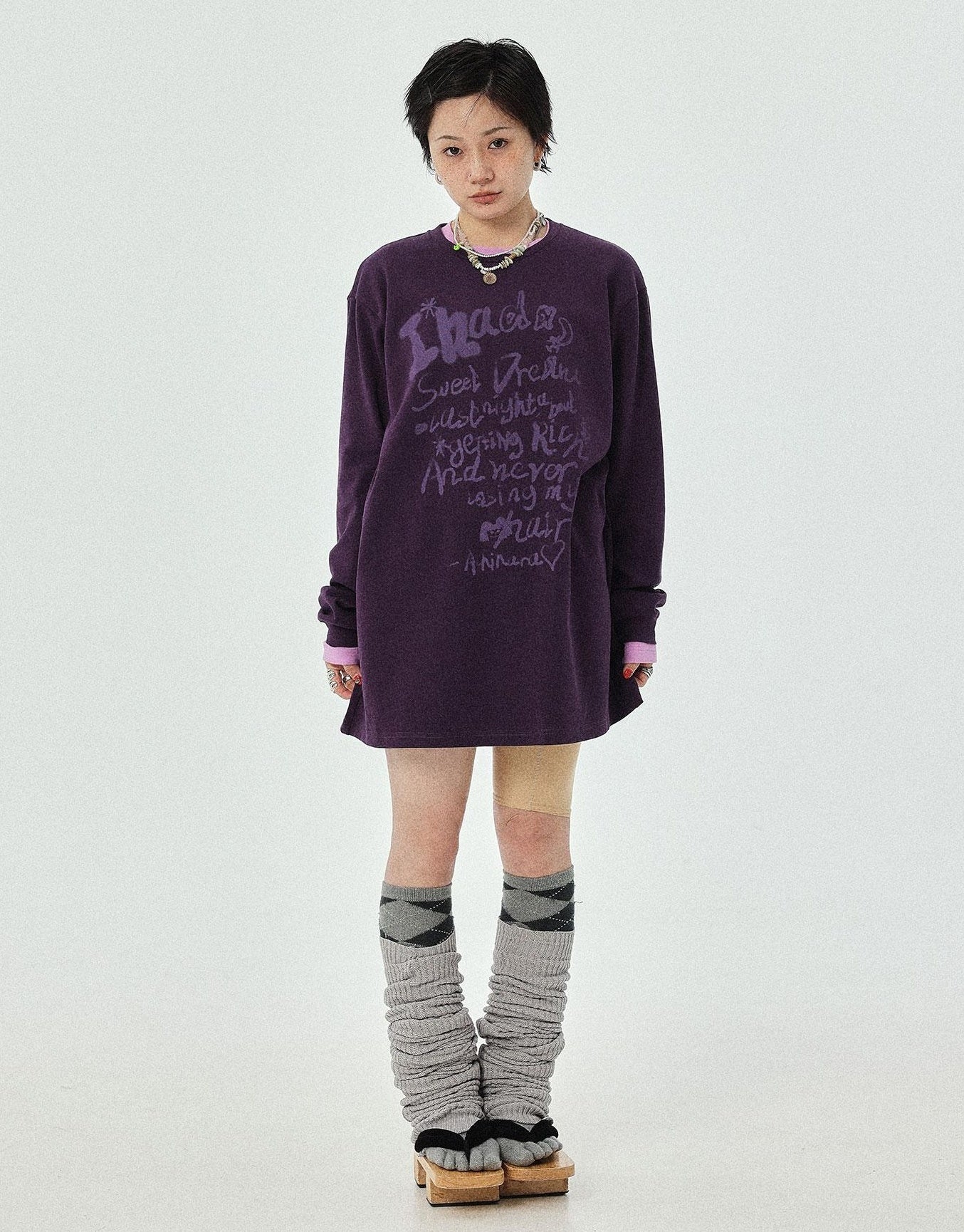 Achihara Wish Tee Loose Graphic Print Top For Luck And Style