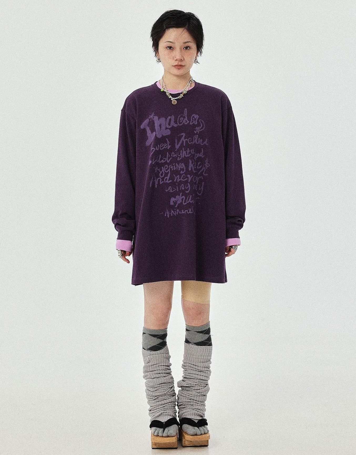 Achihara Wish Tee Loose Graphic Print Top For Luck And Style
