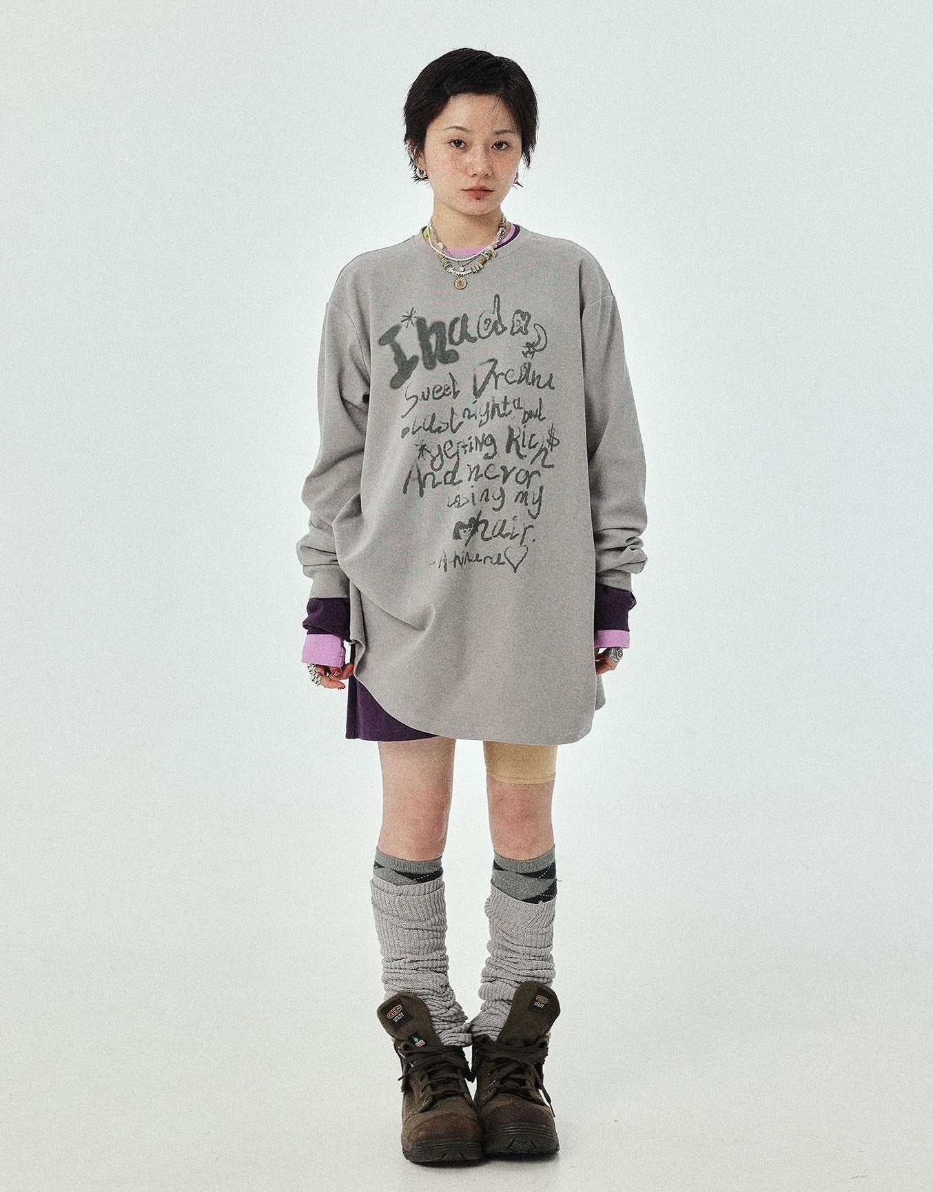 Achihara Wish Tee Loose Graphic Print Top For Luck And Style