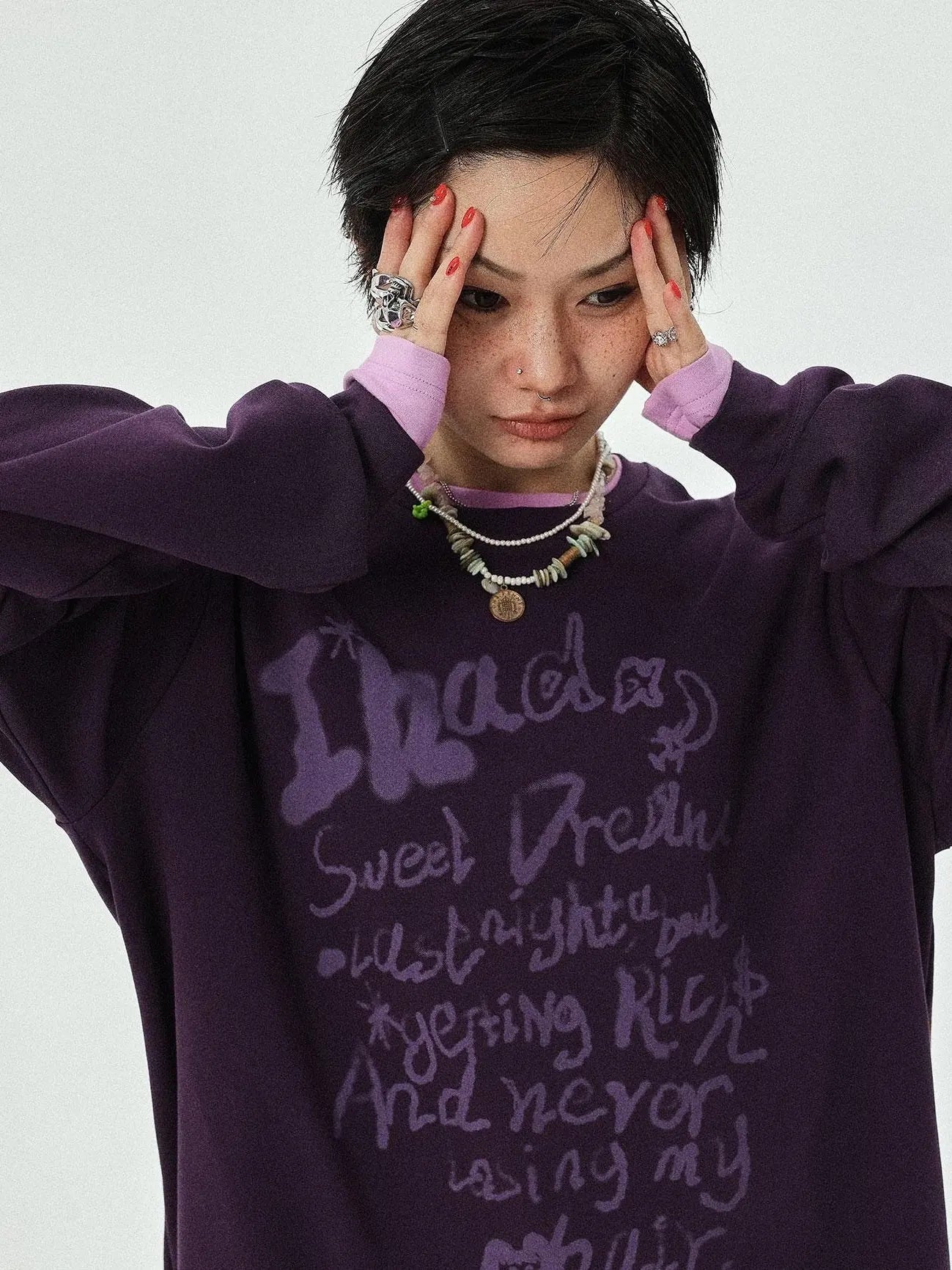 Wish Tee Loose Graphic Print Top For Luck And Style