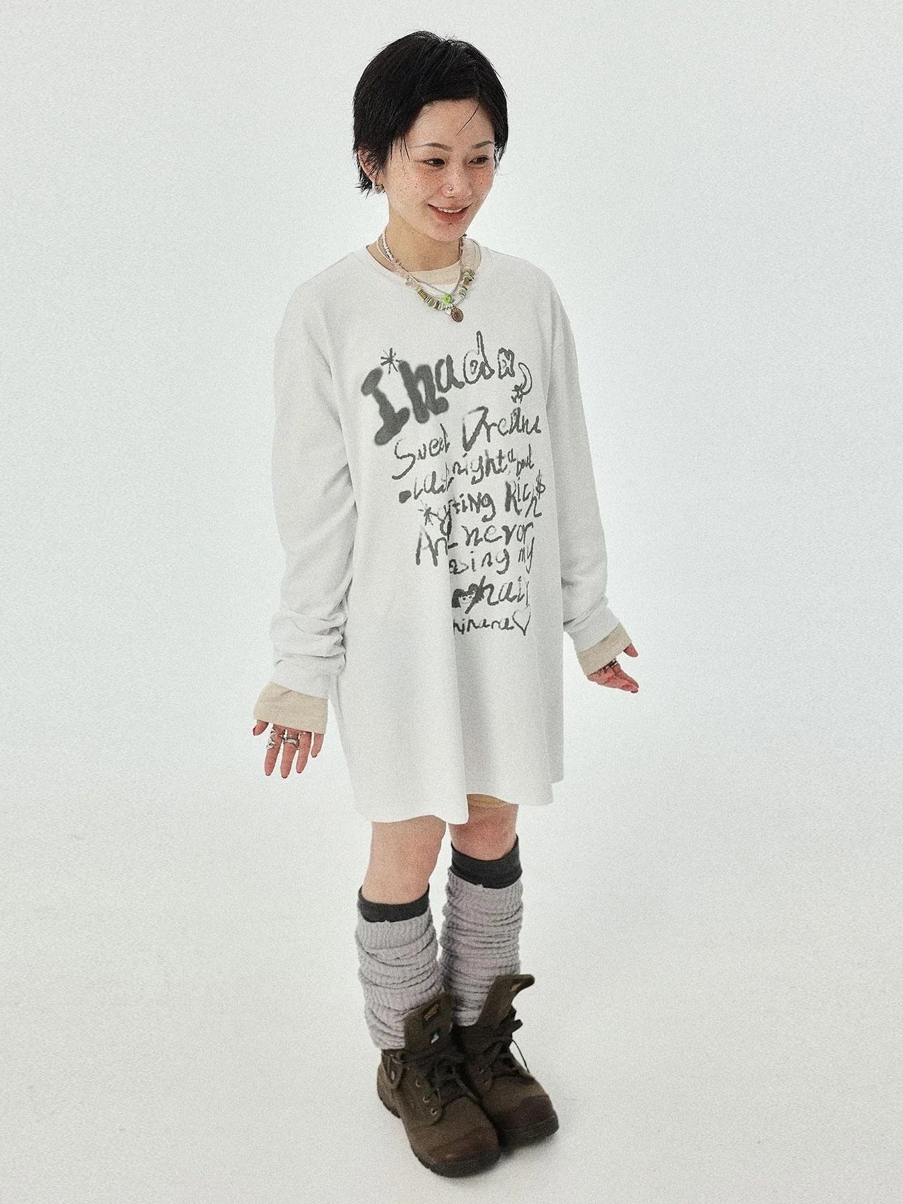 Wish Tee Loose Graphic Print Top For Luck And Style