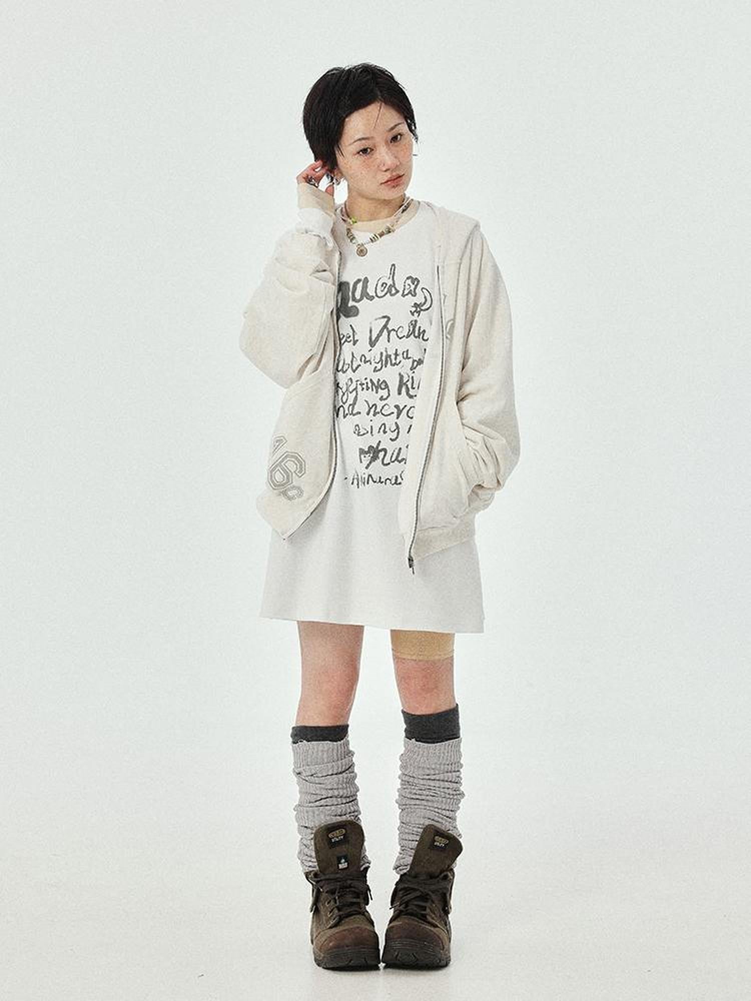 Achihara Wish Tee Loose Graphic Print Top For Luck And Style