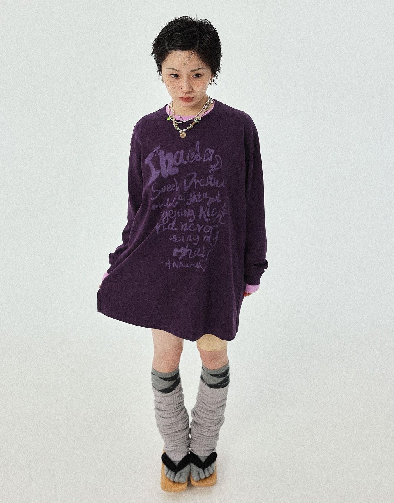 Achihara Wish Tee Loose Graphic Print Top For Luck And Style