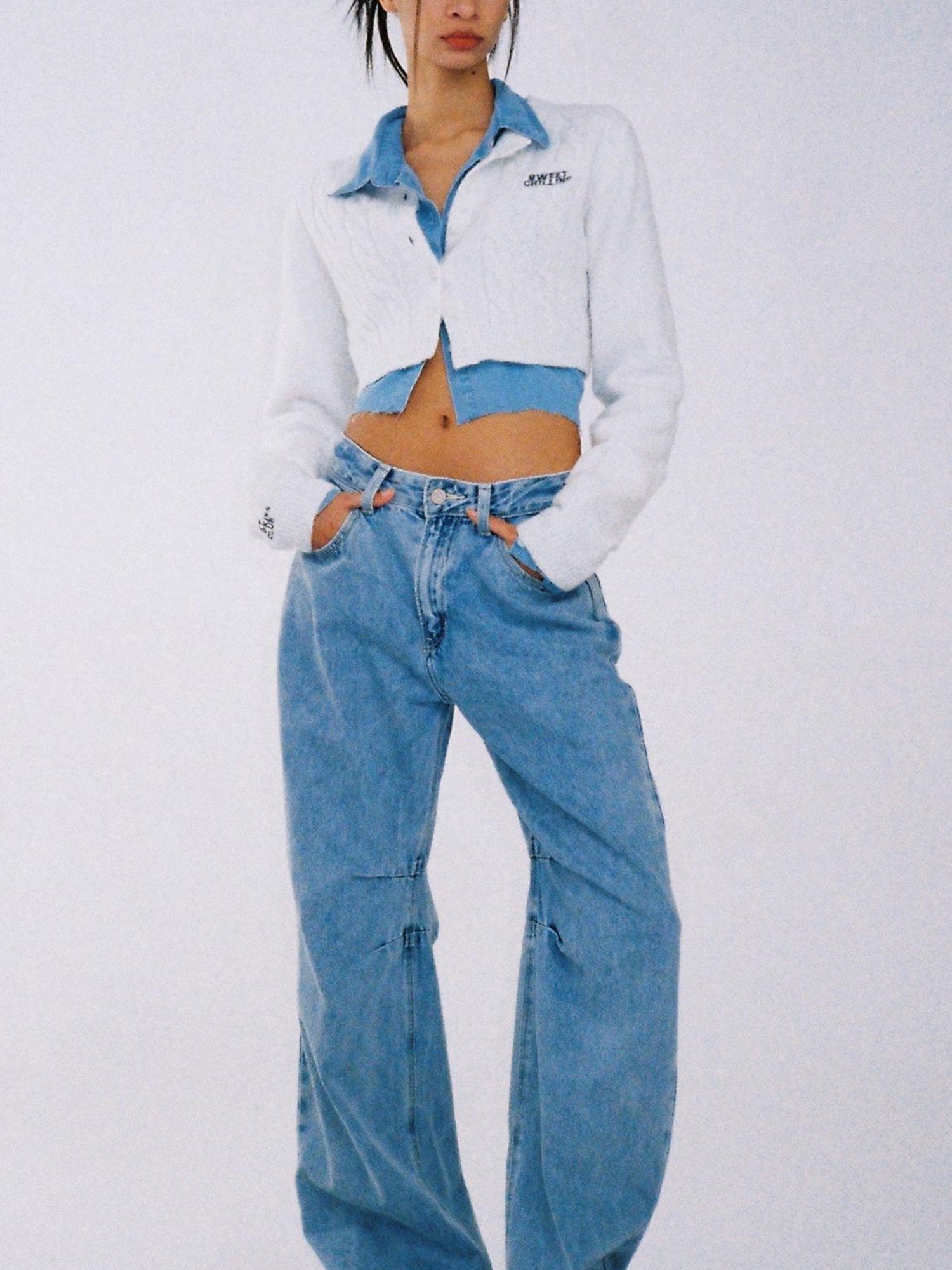 SweetChilling Women S High Waist Loose Straight Leg Jeans