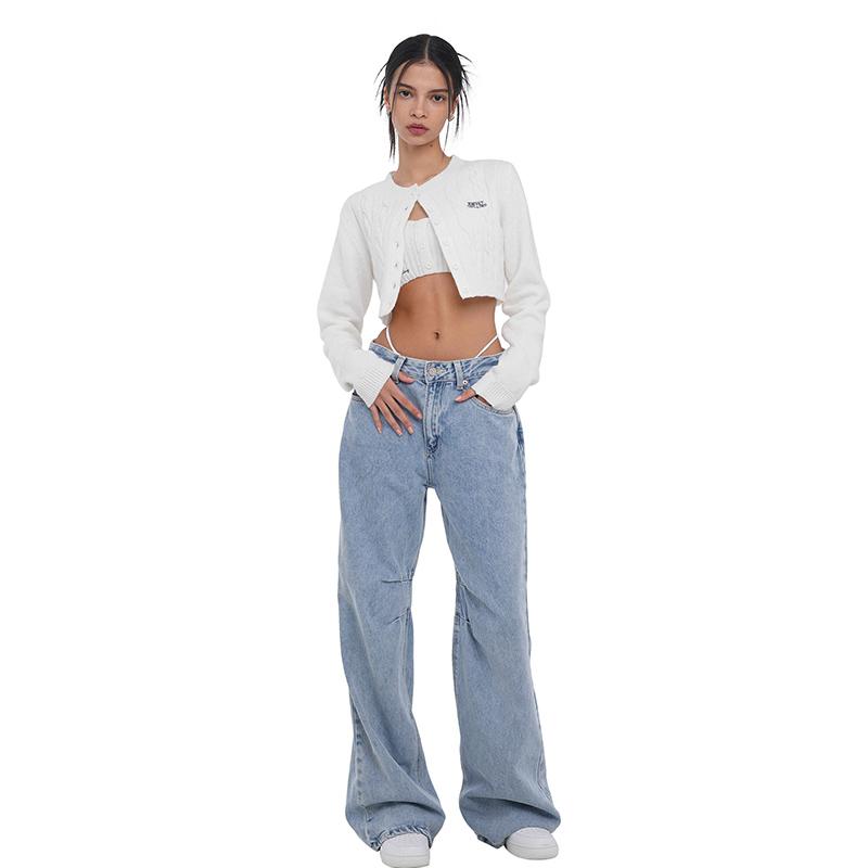 SweetChilling Women S High Waist Loose Straight Leg Jeans
