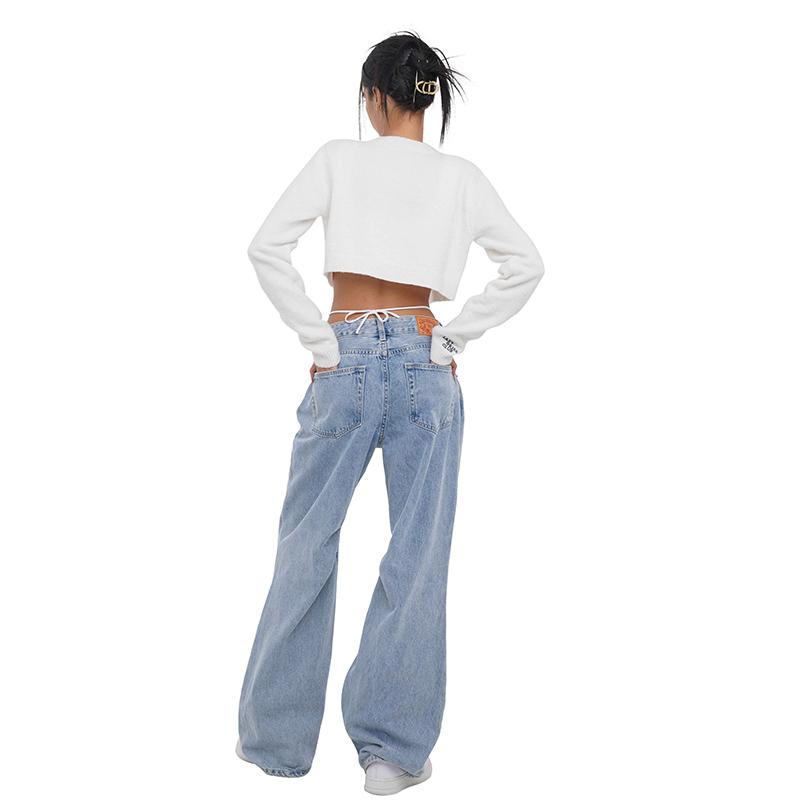 SweetChilling Women S High Waist Loose Straight Leg Jeans