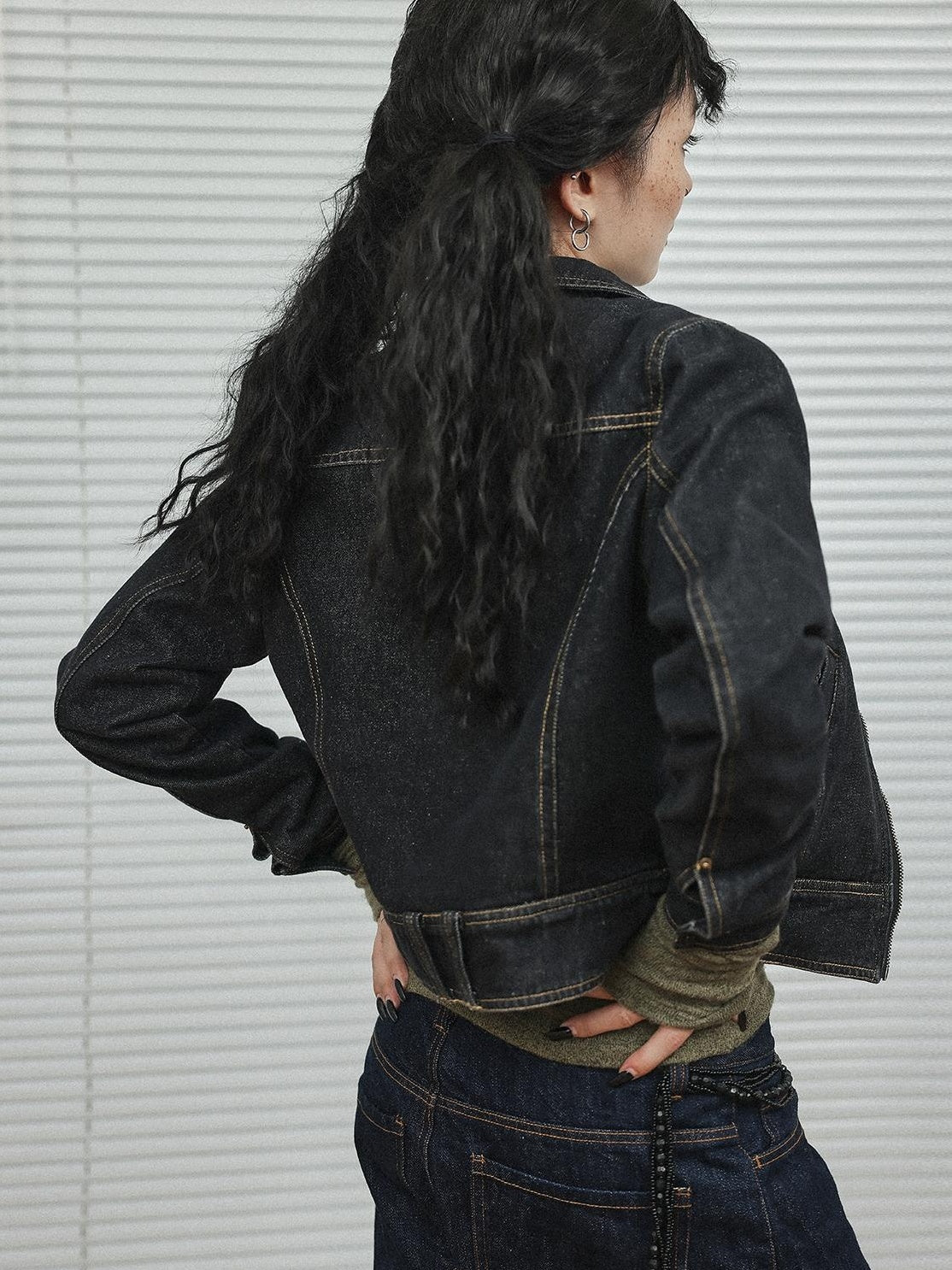 Achihara Women’S Short Sleeve Denim Jacket Black Spring Summer Outerwear