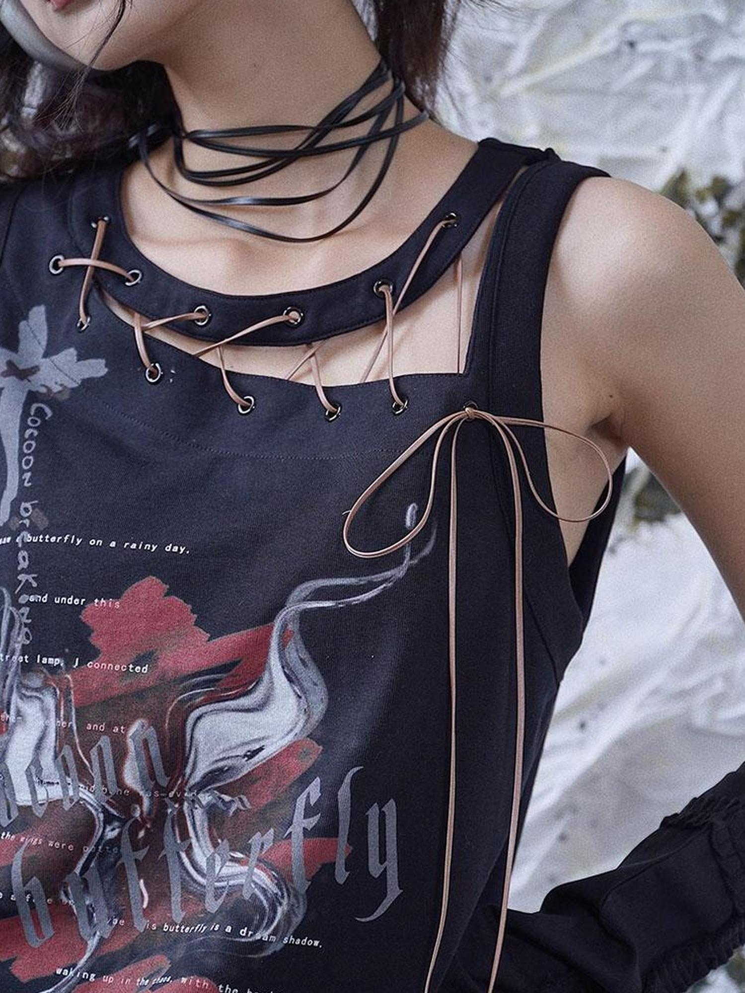 WSW WUSHENWU Wsw 2023 Tie Front Loose Vest