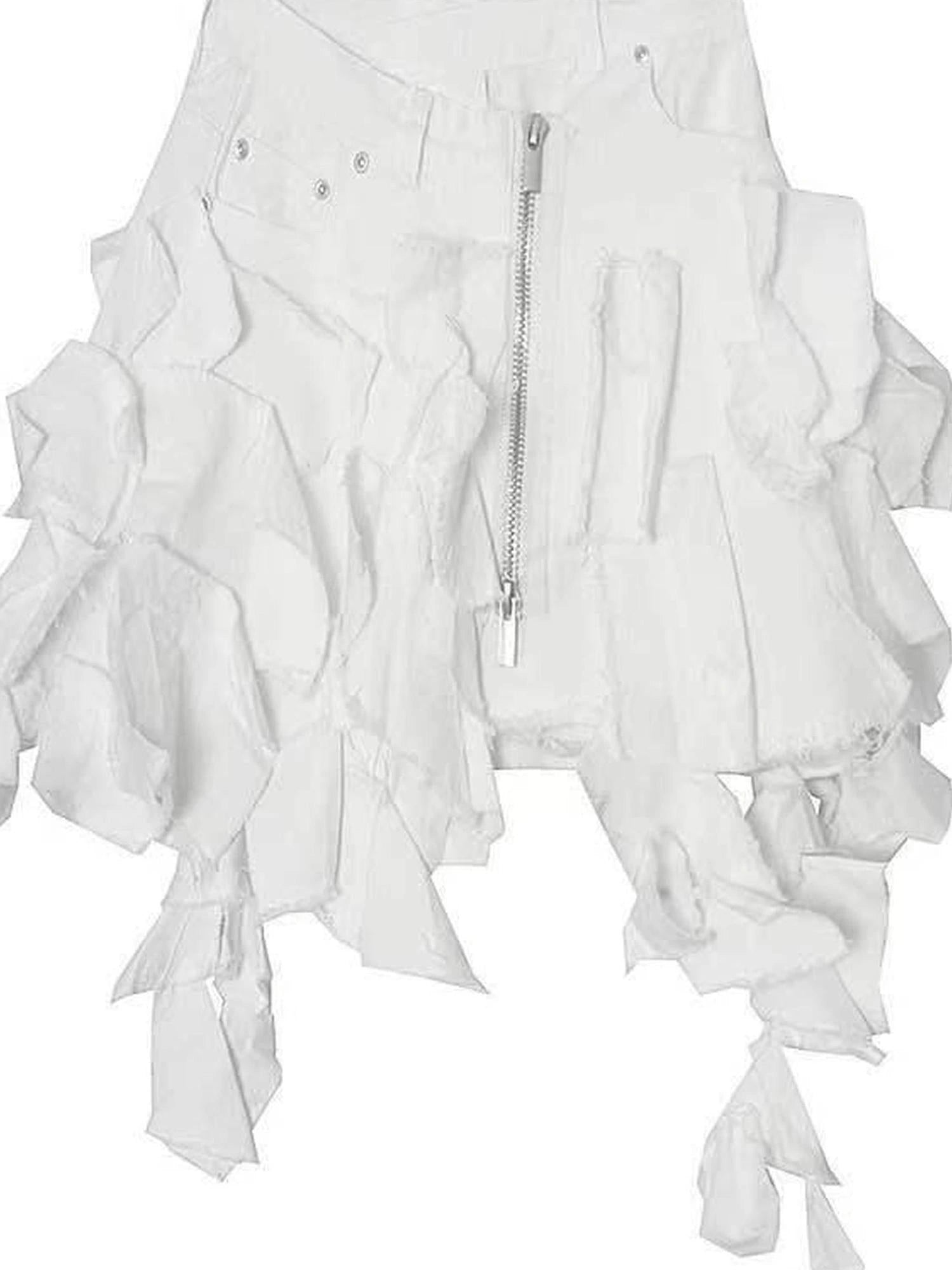 Y2K Cross Lace Denim Mini Skirt