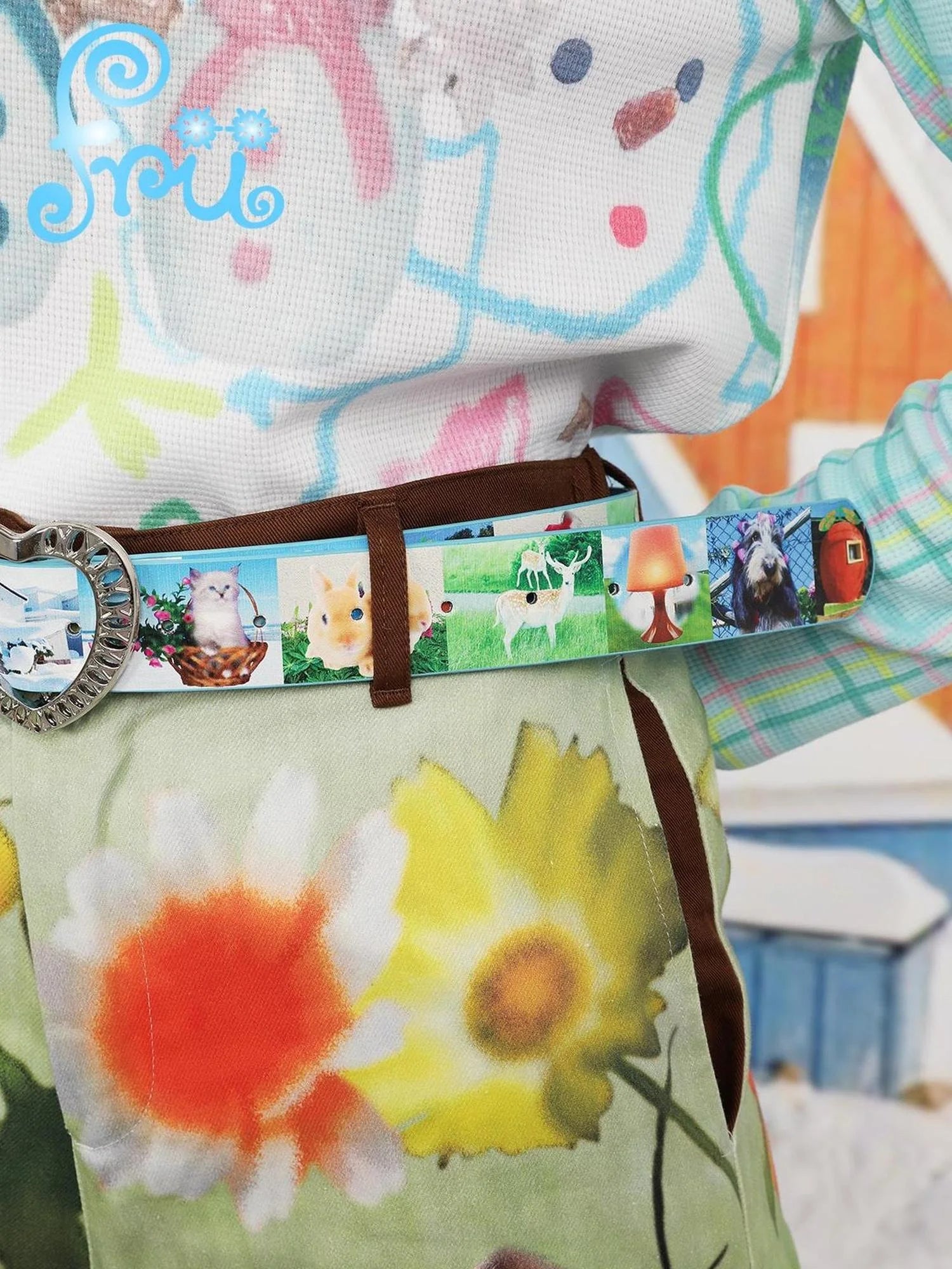 Y2K Cute Puppy Print Snow Farm Frufruu Gulu