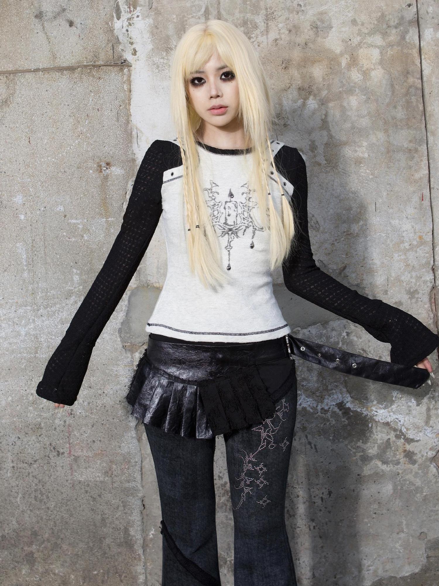 ARIADNAw Y2K Low Rise Flared Pants Sexy Punk Style For Spring