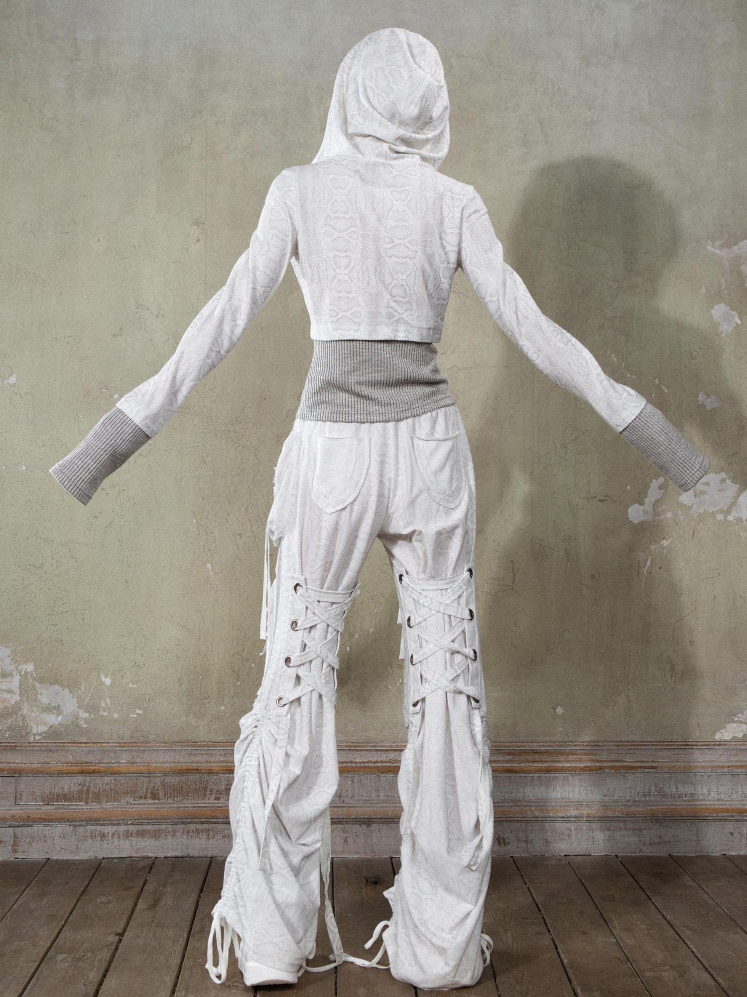 ARIADNAw Y2K Low Rise Ripped Wide Leg Punk Denim Pants