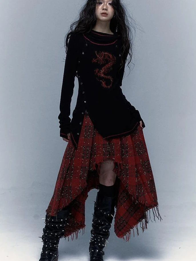 Y2K Retro Hooded Rhinestone T-Shirt