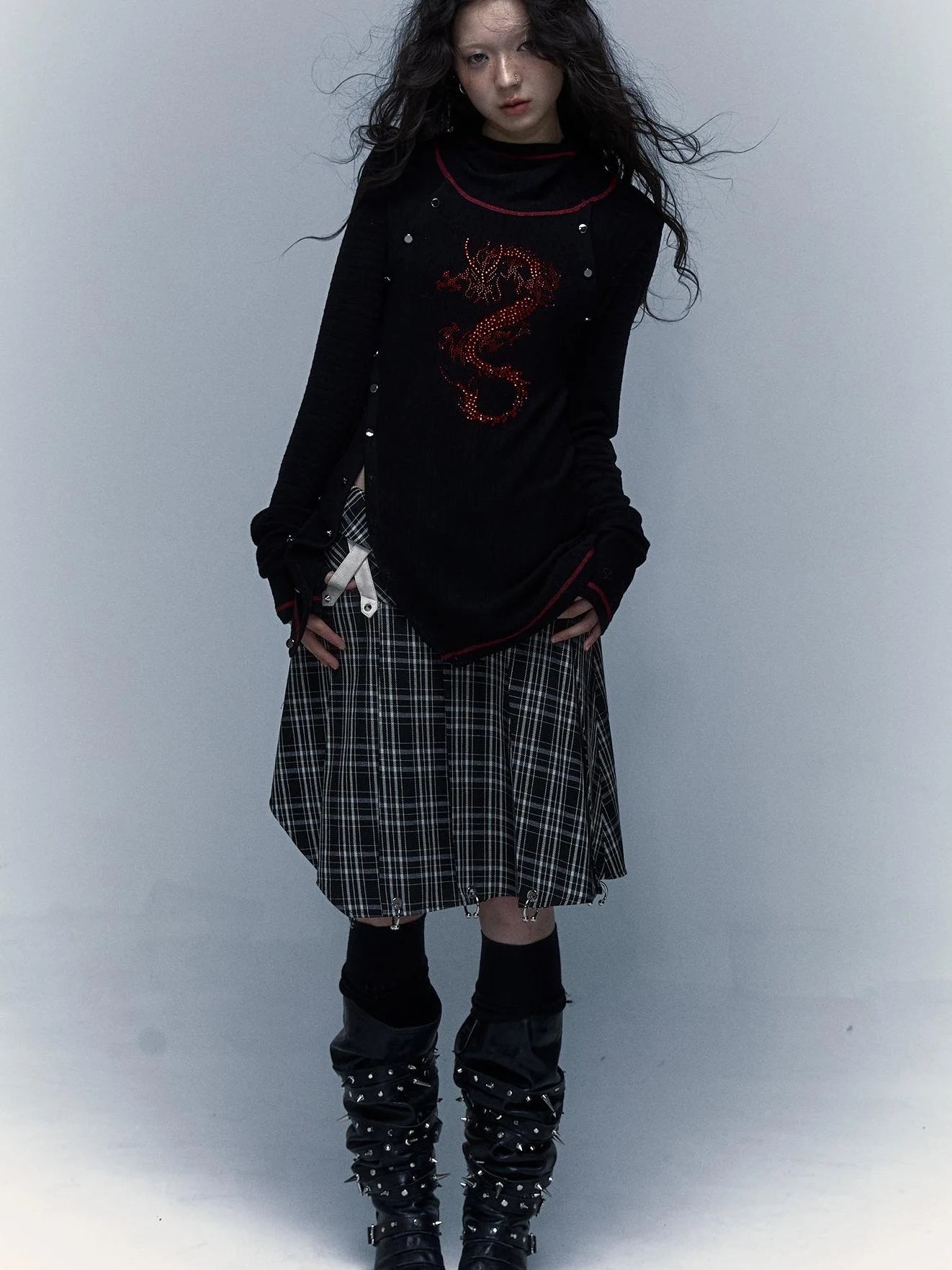 Y2K Retro Hooded Rhinestone T-Shirt