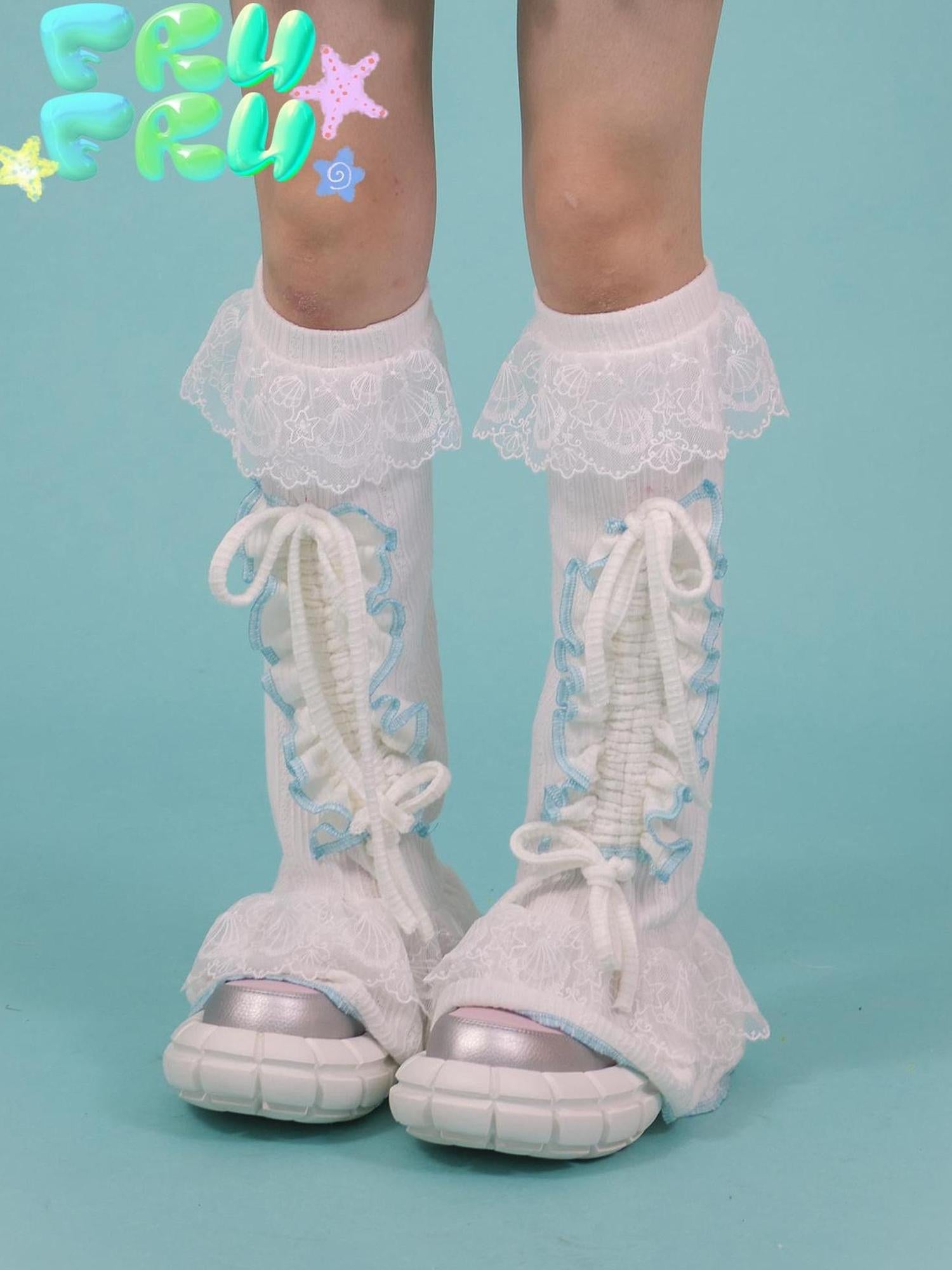 Frufru Gulu Y2K Summer Lace Sweetheart Socks 21cm