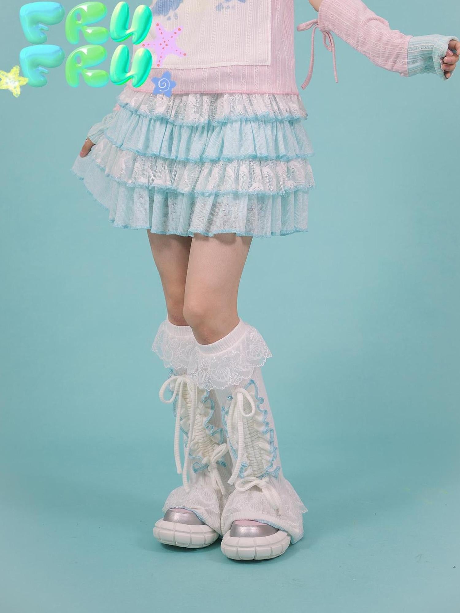 Frufru Gulu Y2K Summer Lace Sweetheart Socks 21cm