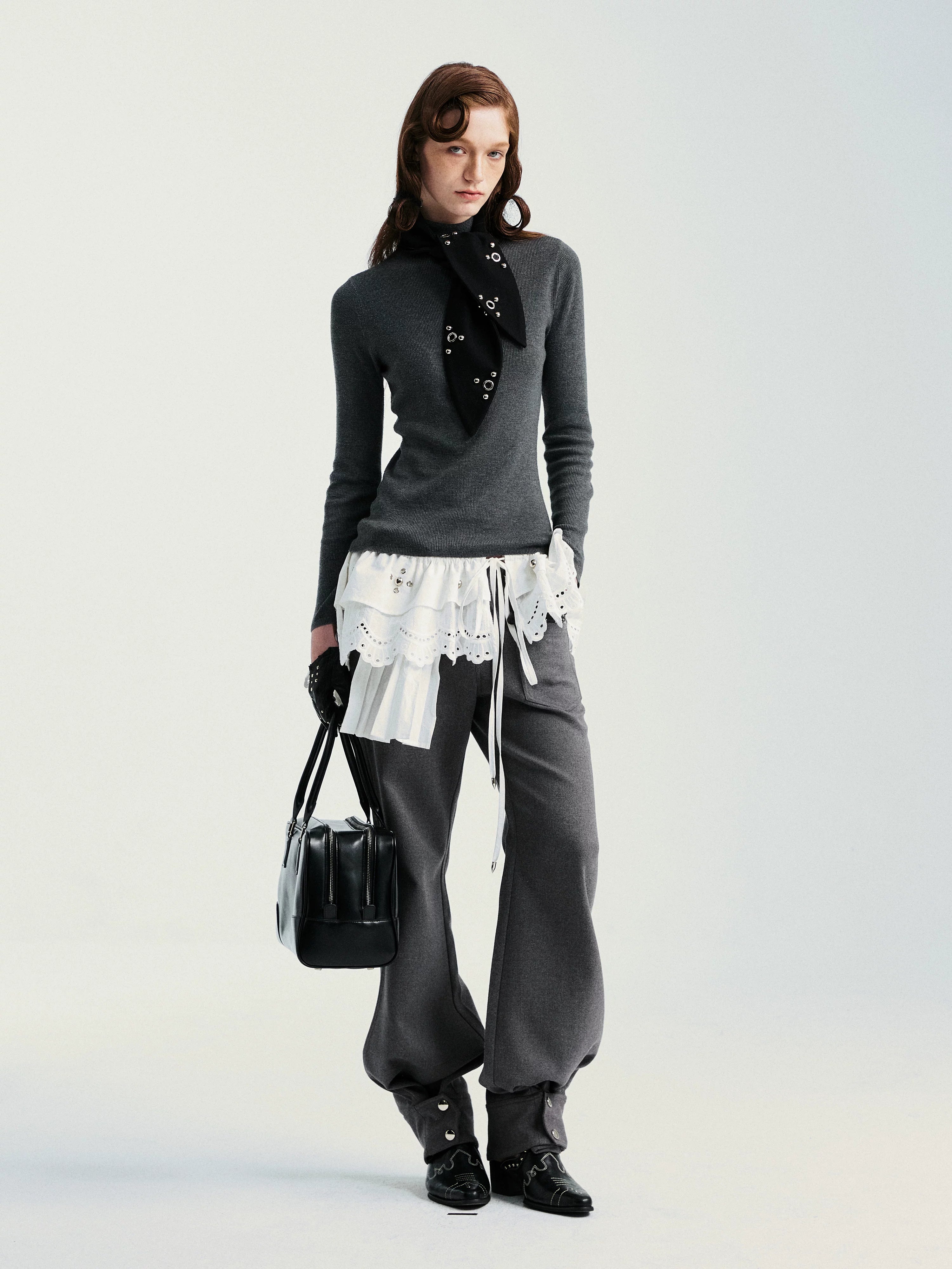 YOSHUYUKI Comfort Stretch Casual Jogger Women Natural Waist Button Fly Poly Cotton Pants-2