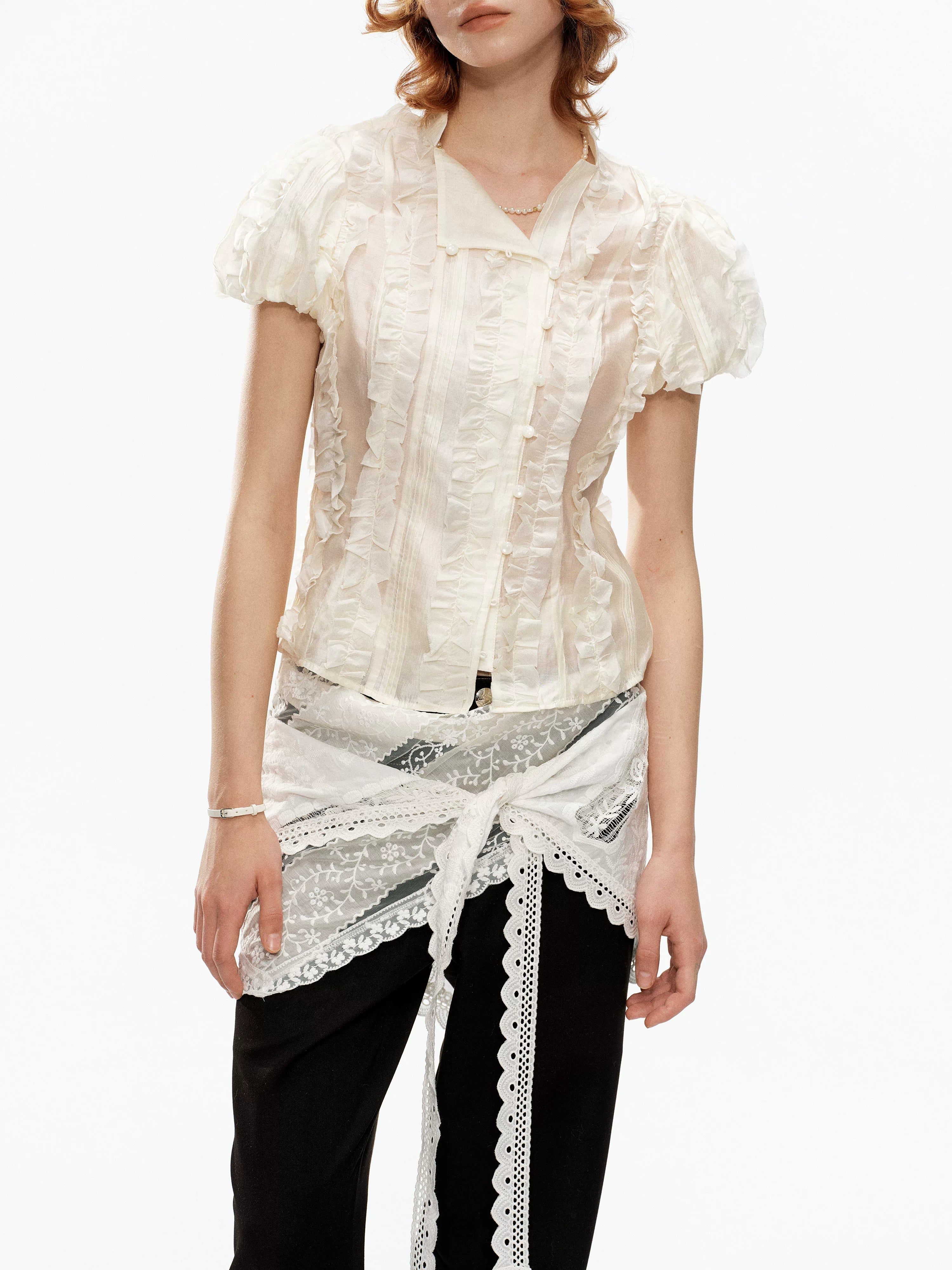 YOSHUYUKI Cream Jacquard Vintage Court Women&
