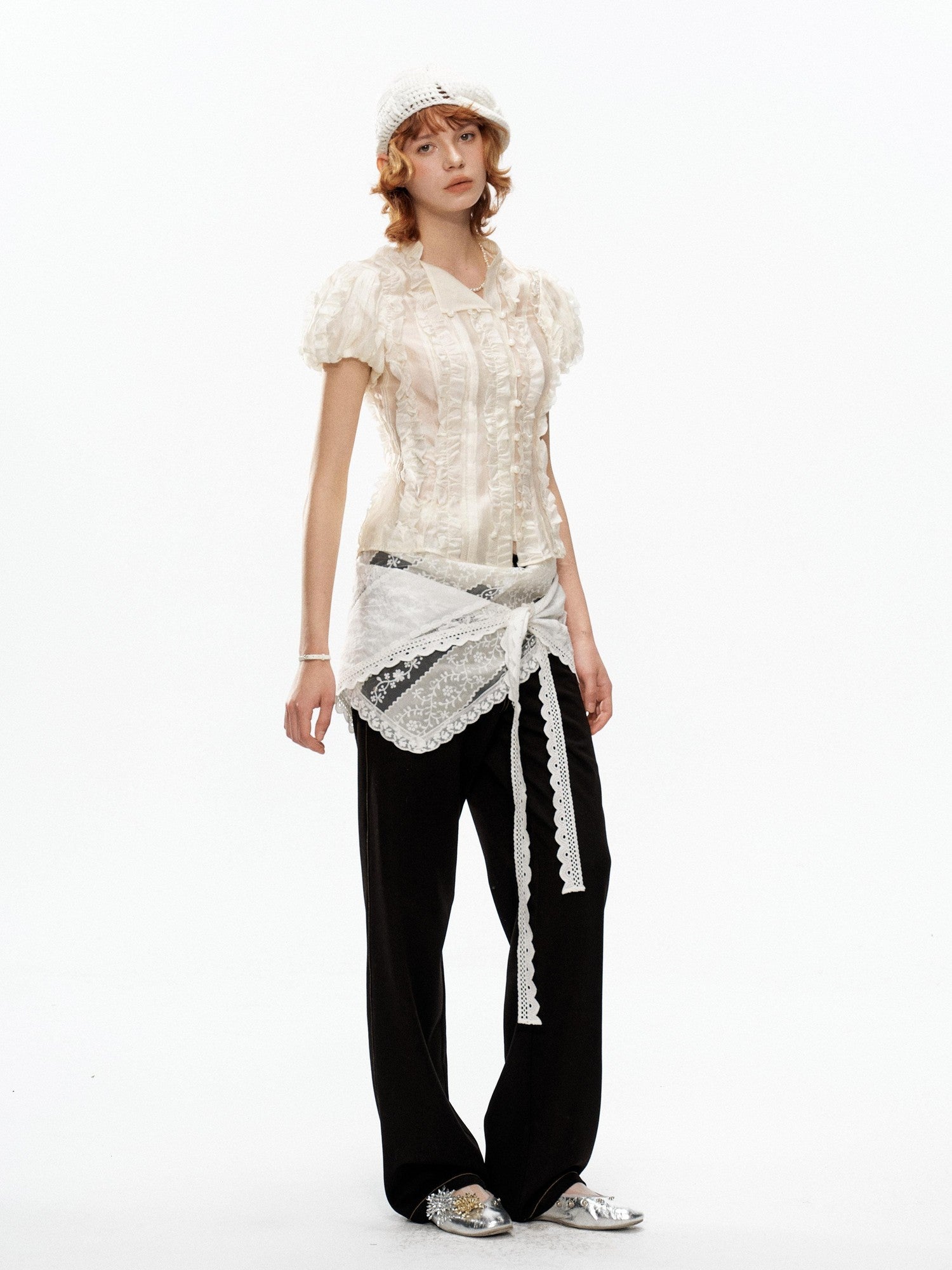 YOSHUYUKI Cream Jacquard Vintage Court Women&