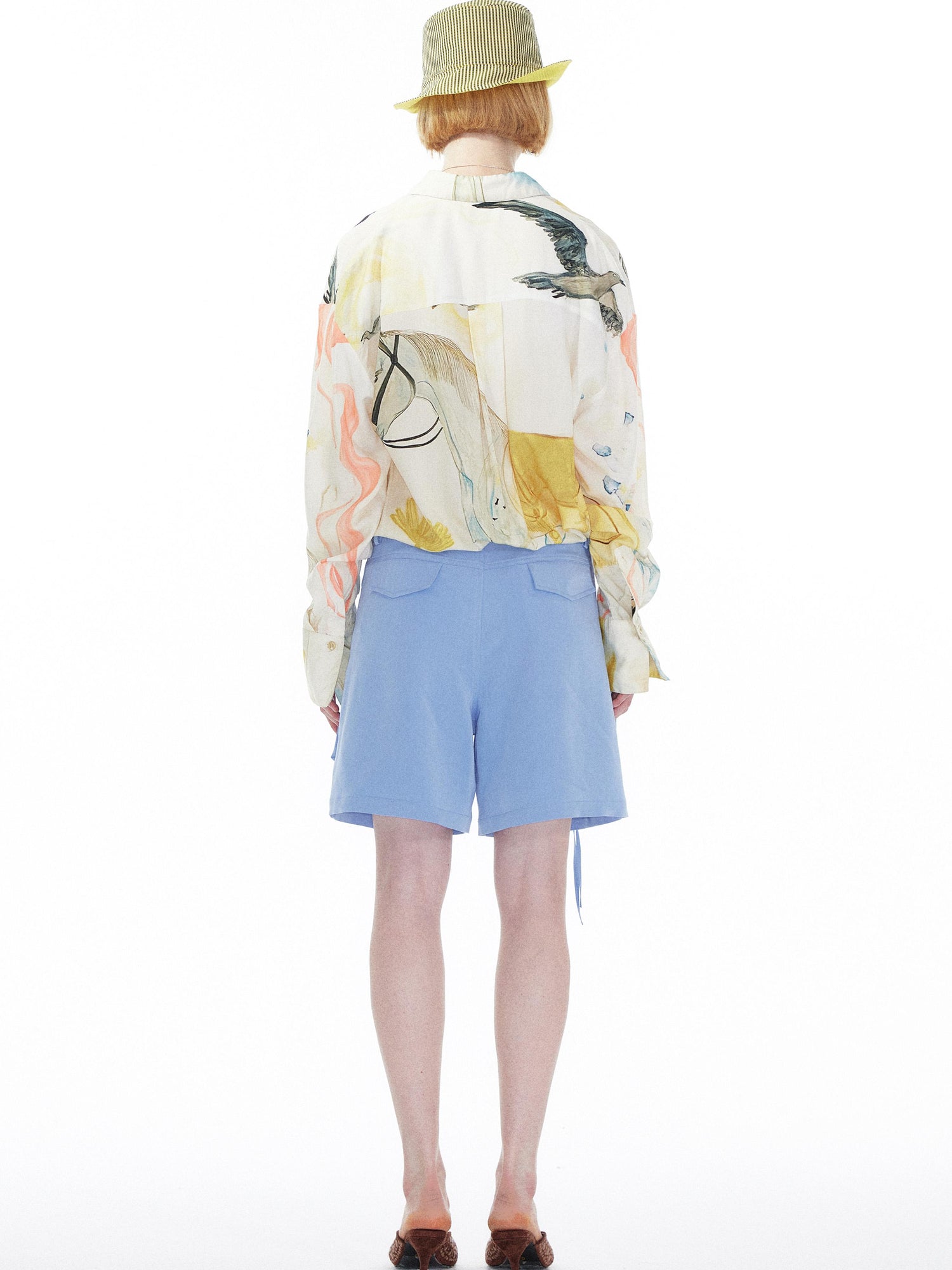 YOSHUYUKI Detachable Sky Blue Straight Leg Pants