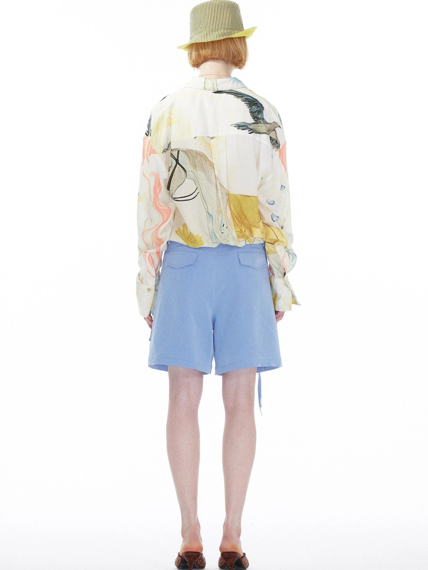 Detachable Sky Blue Straight Leg Pants