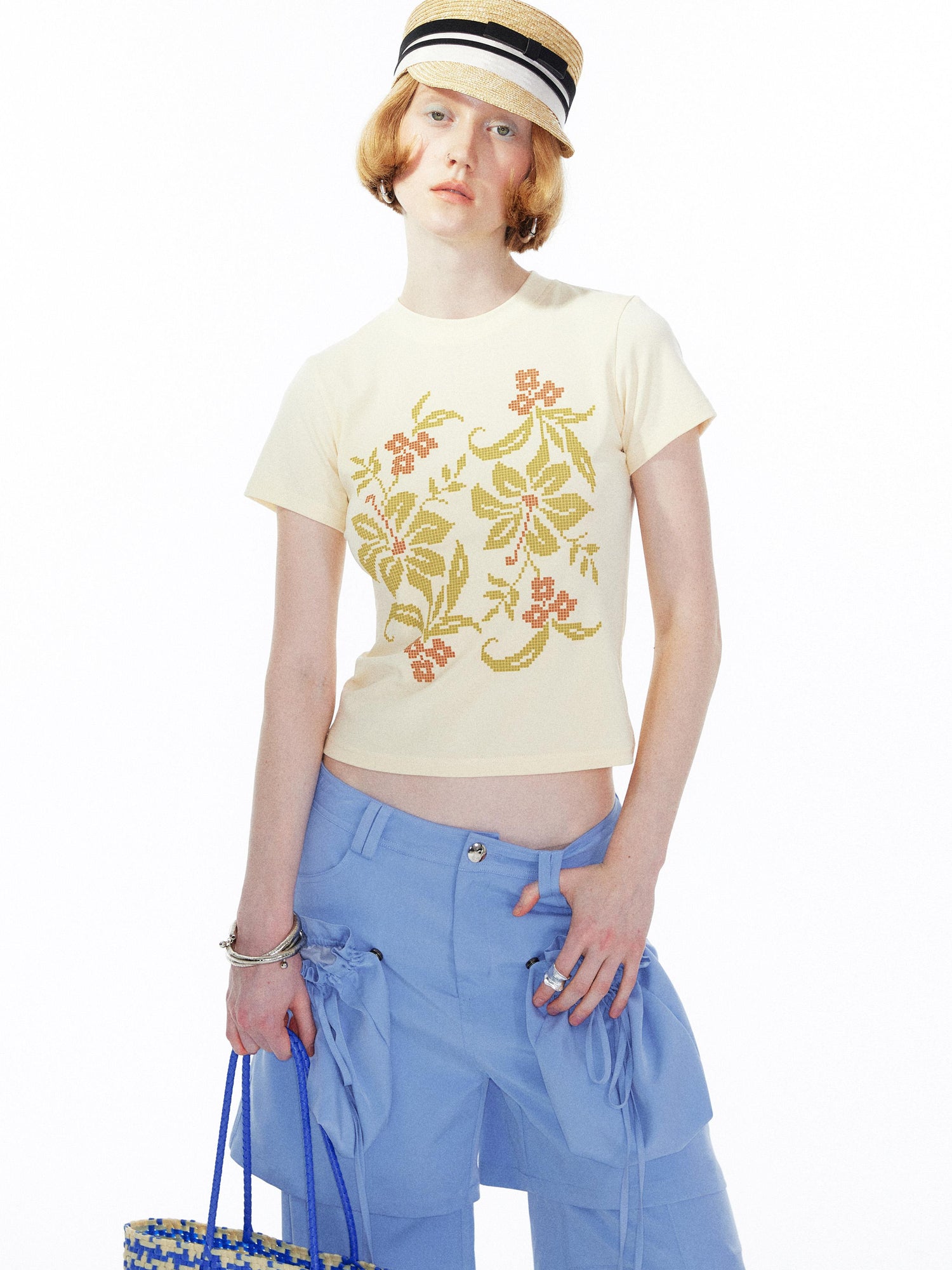 YOSHUYUKI Detachable Sky Blue Straight Leg Pants