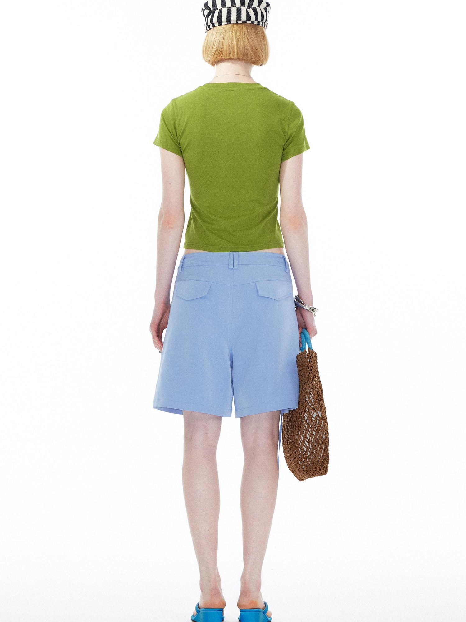 Floral Print Pixel Art Tee In Apple Green