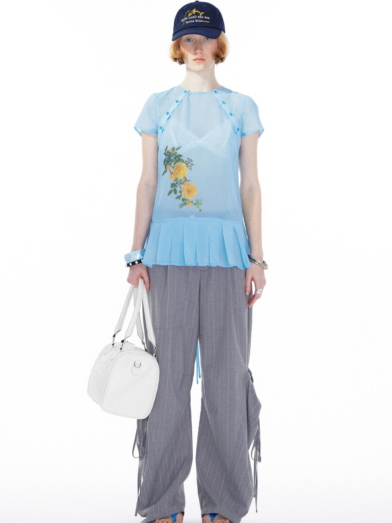 YOSHUYUKI Gray Cargo Jogger Pants With Drawstring Oversized Pockets