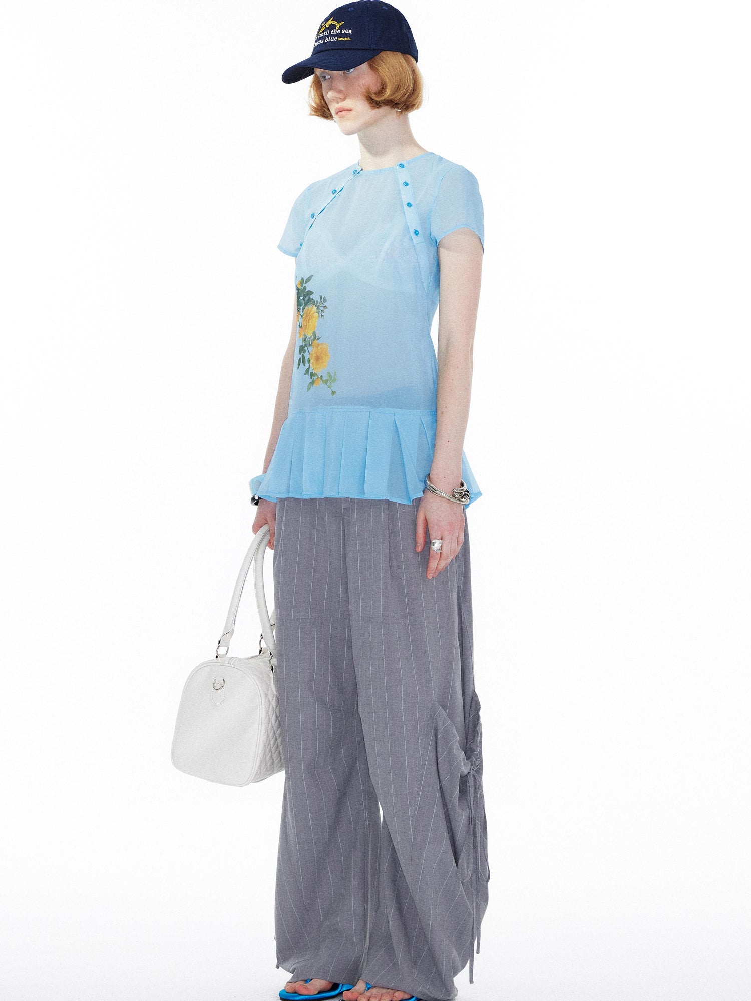 YOSHUYUKI Gray Cargo Jogger Pants With Drawstring Oversized Pockets