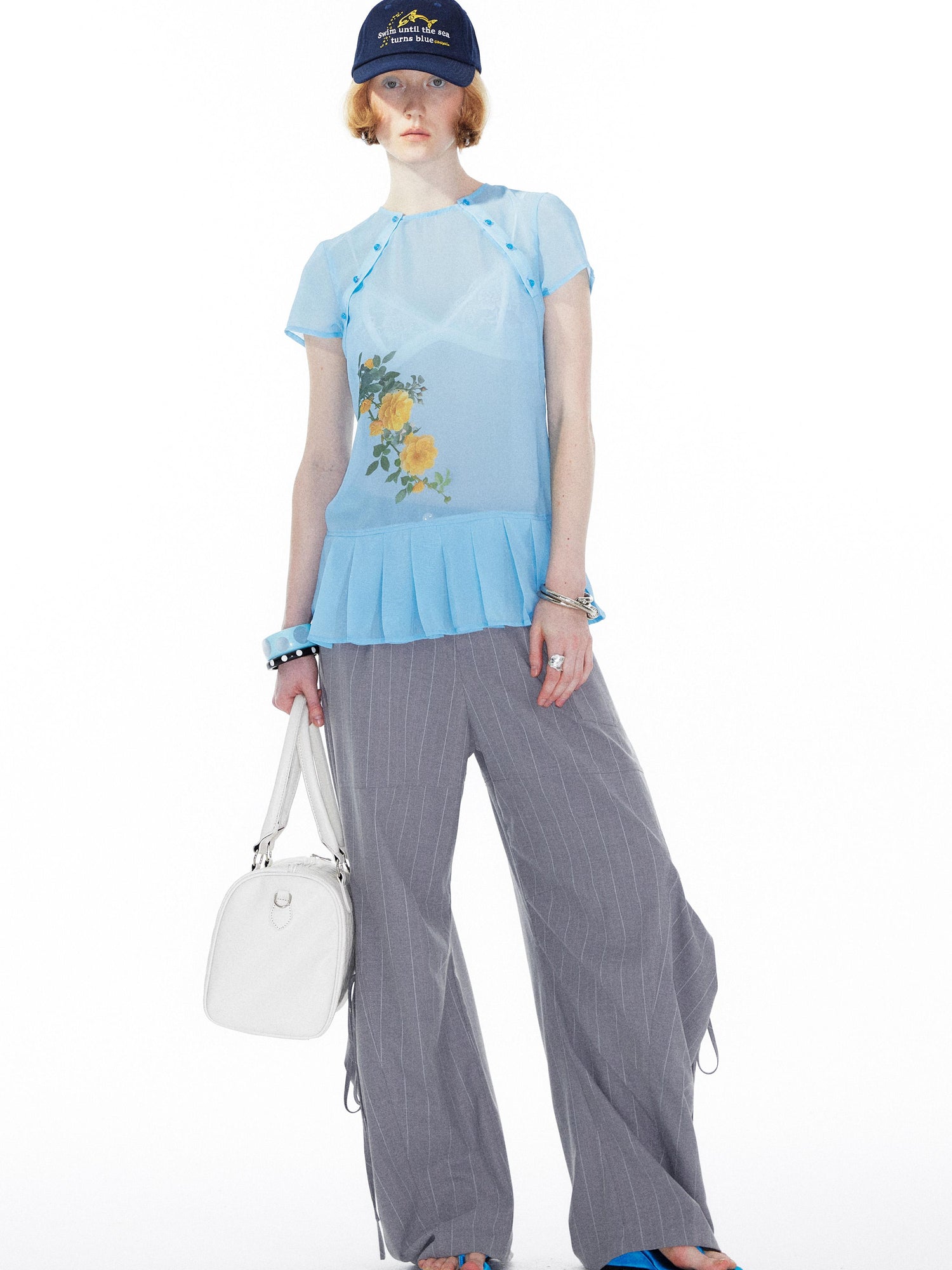 YOSHUYUKI Gray Cargo Jogger Pants With Drawstring Oversized Pockets