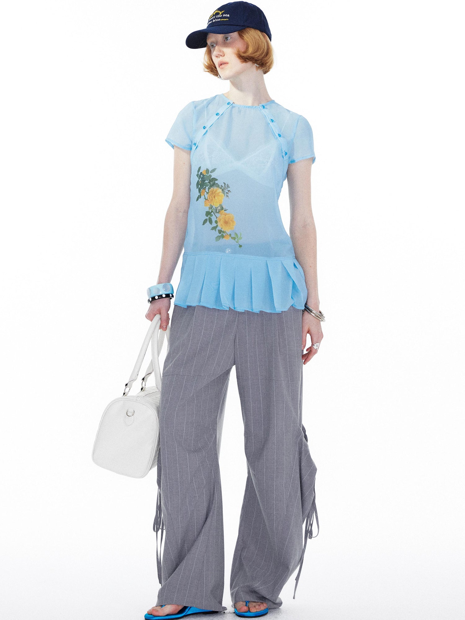 YOSHUYUKI Gray Cargo Jogger Pants With Drawstring Oversized Pockets
