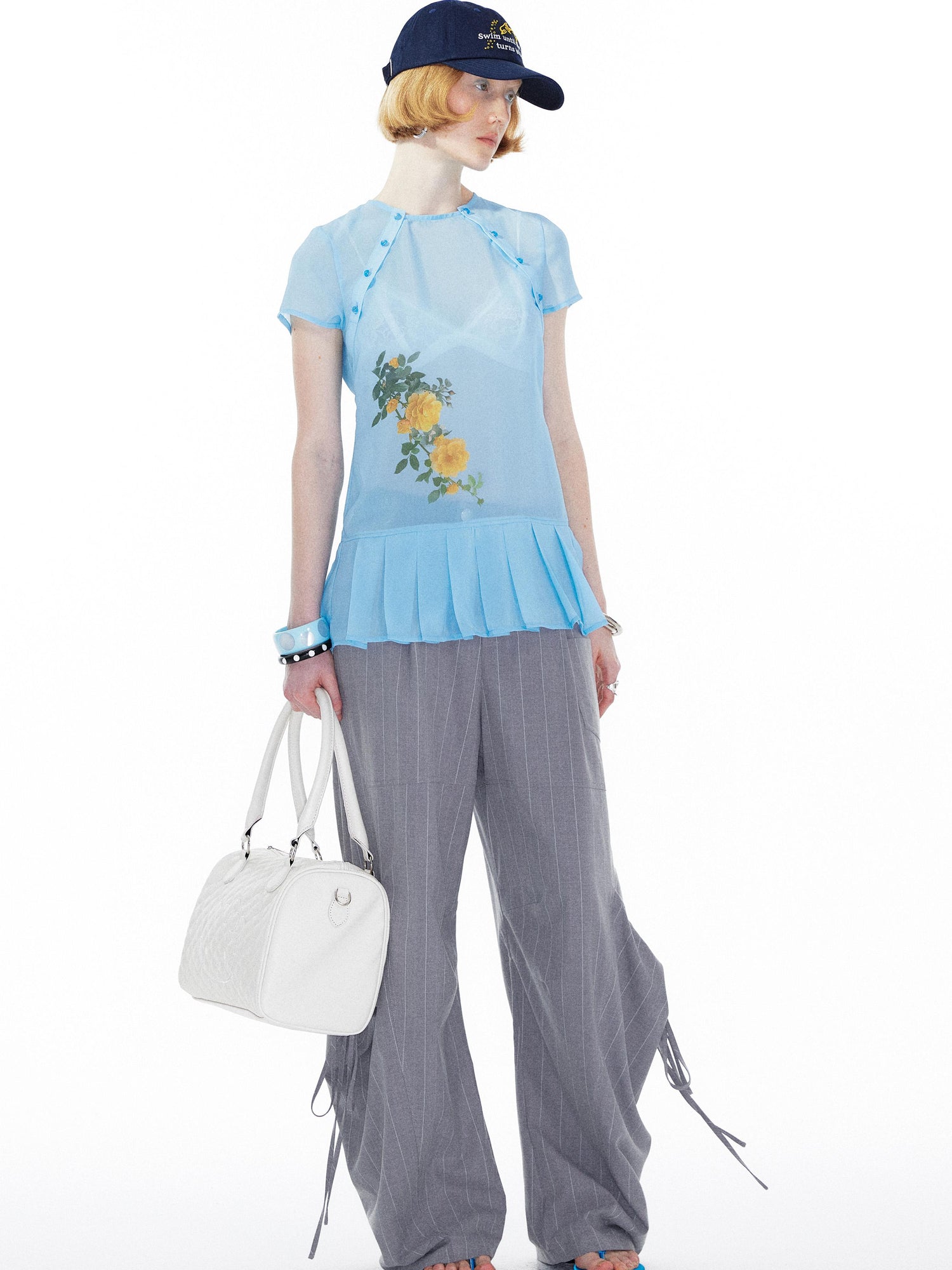 YOSHUYUKI Gray Cargo Jogger Pants With Drawstring Oversized Pockets