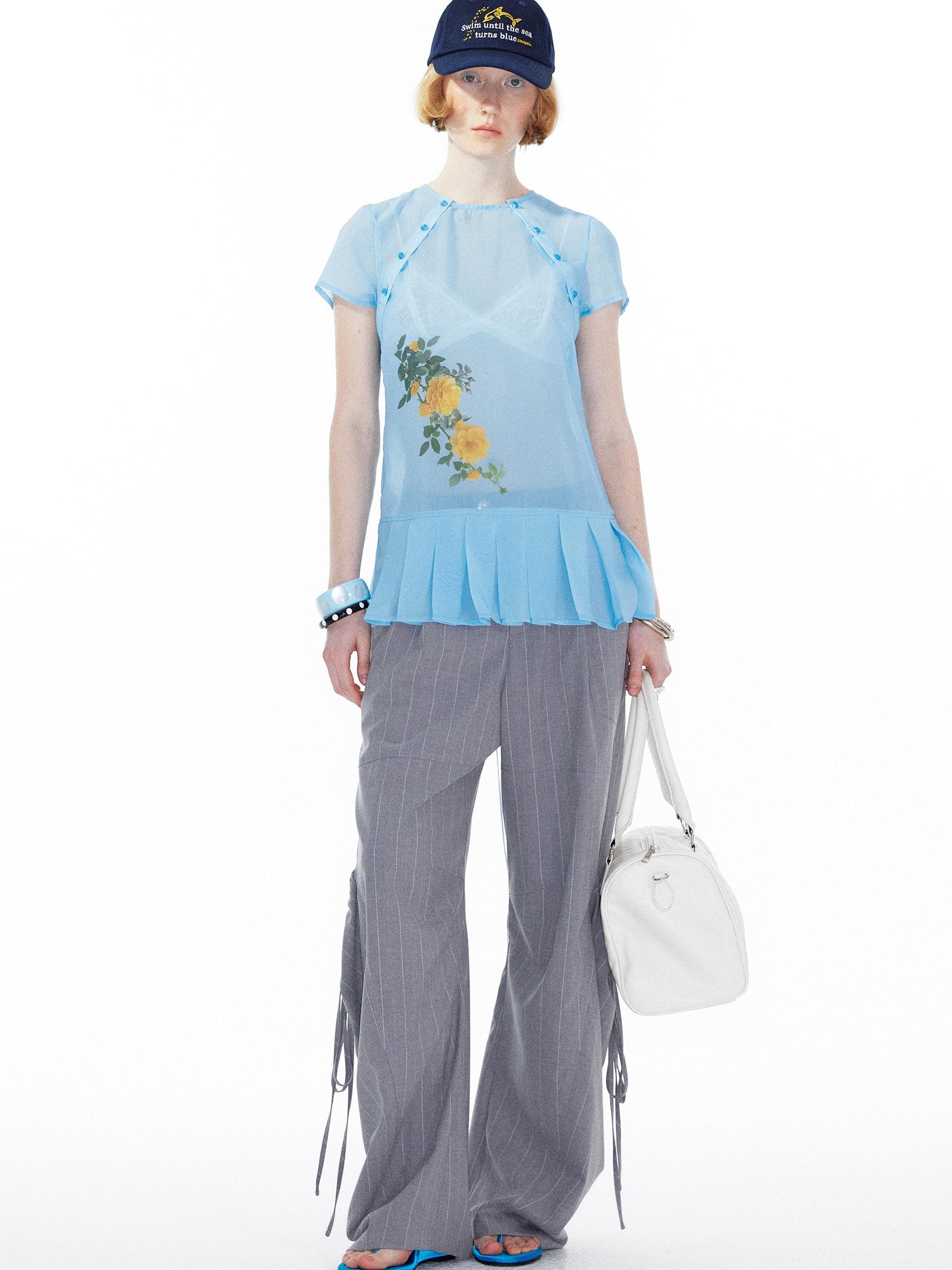 YOSHUYUKI Gray Cargo Jogger Pants With Drawstring Oversized Pockets