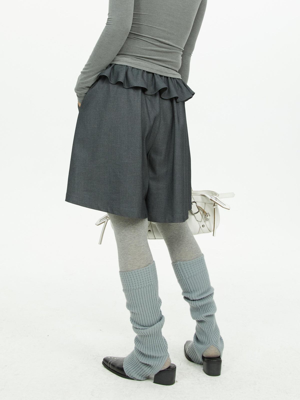 YOSHUYUKI Lace Trim Wide Leg Polyester Women&