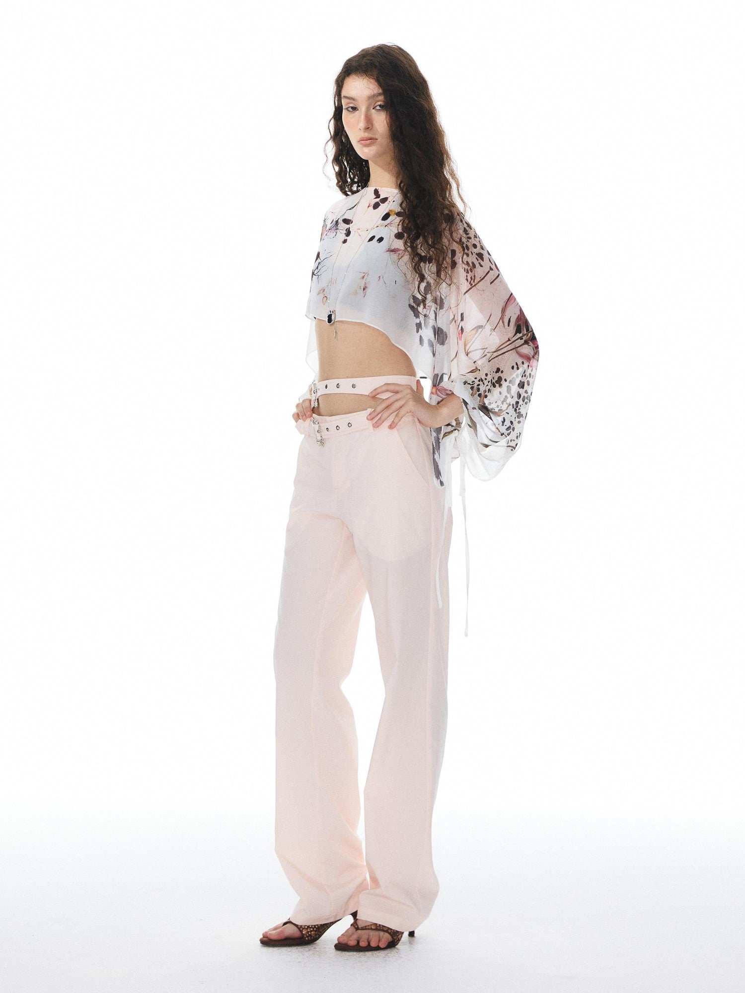 YOSHUYUKI Multicolor Music Note Print Round Neck Women&