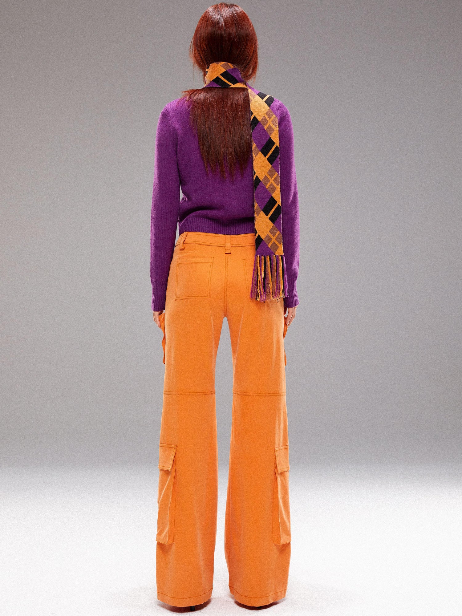 YOSHUYUKI Orange Utility Cargo Pants With 3D Pockets