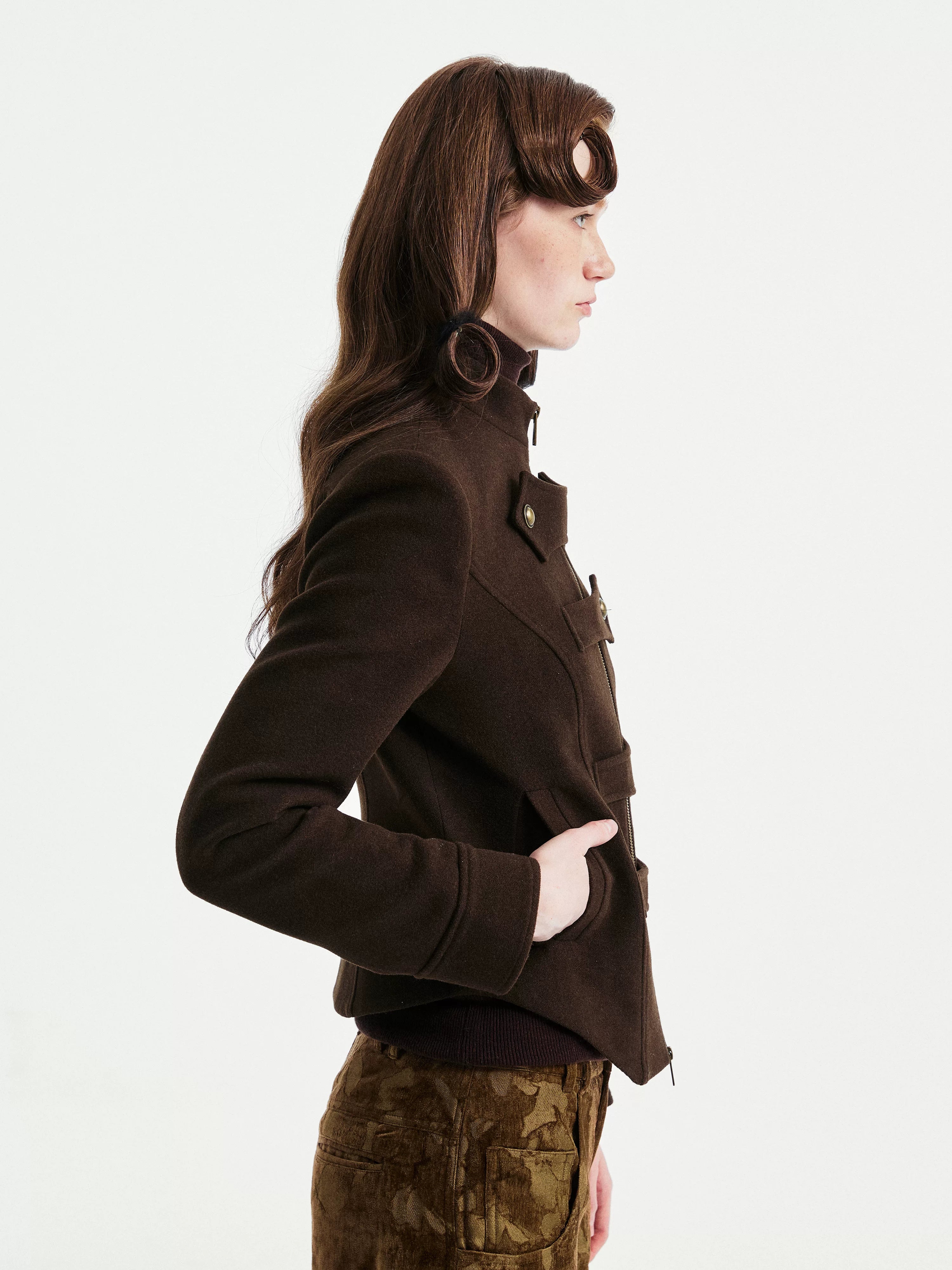 YOSHUYUKI Original Design Slim Fit Multi Strap Unisex Polyester Stand Collar Zip Jacket-5